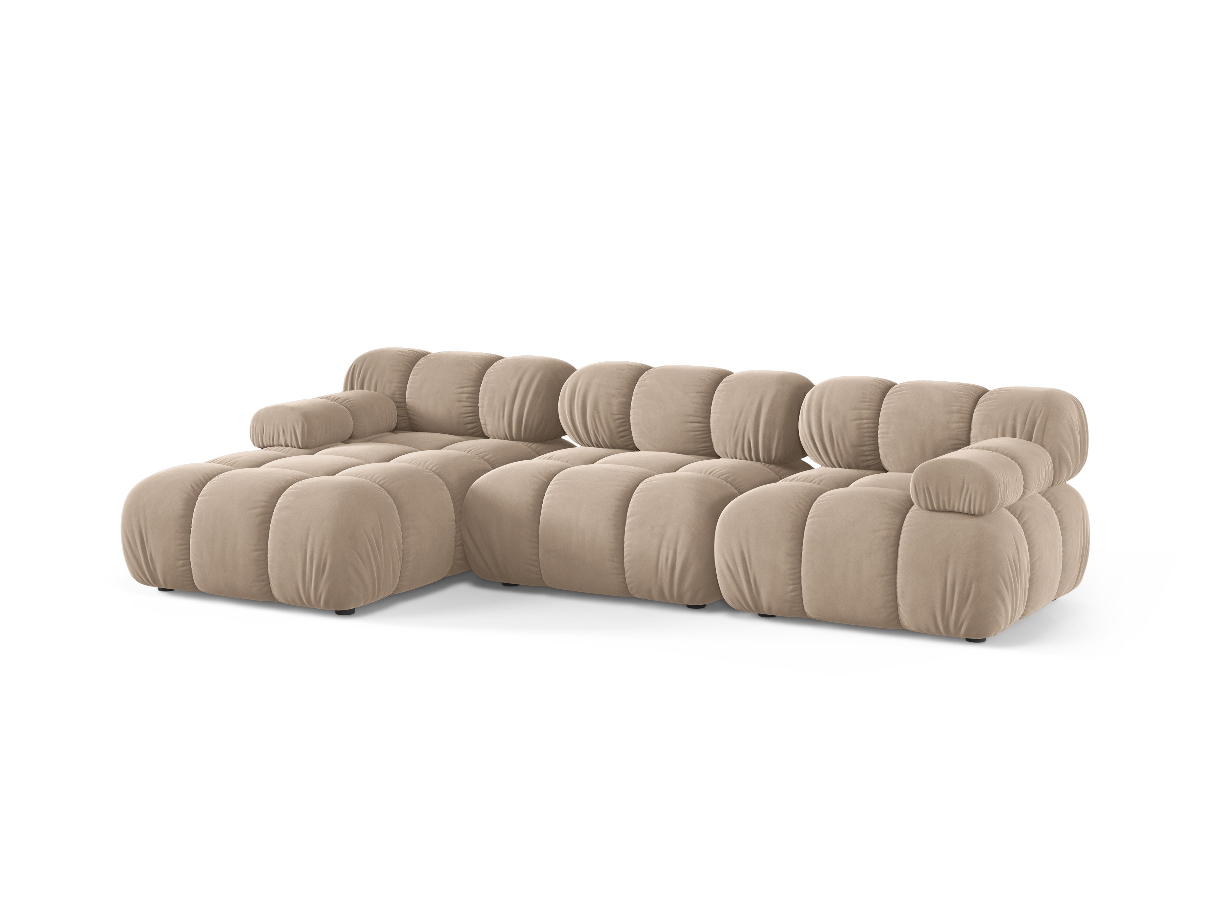 Narożnik 3-osobowy lewostronny BELLIS beżowy welur