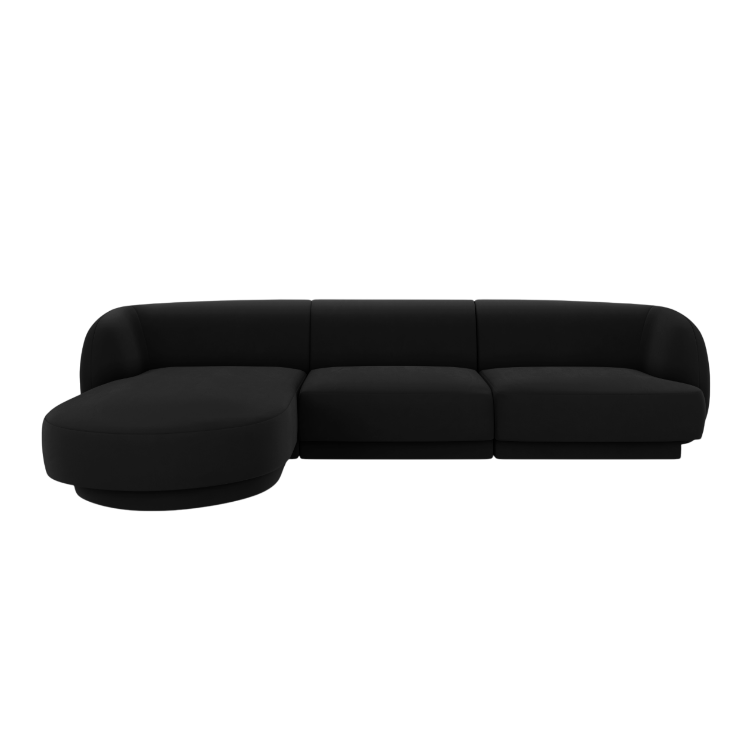 Velvet corner sofa for 4 people, left-sided MILEY black