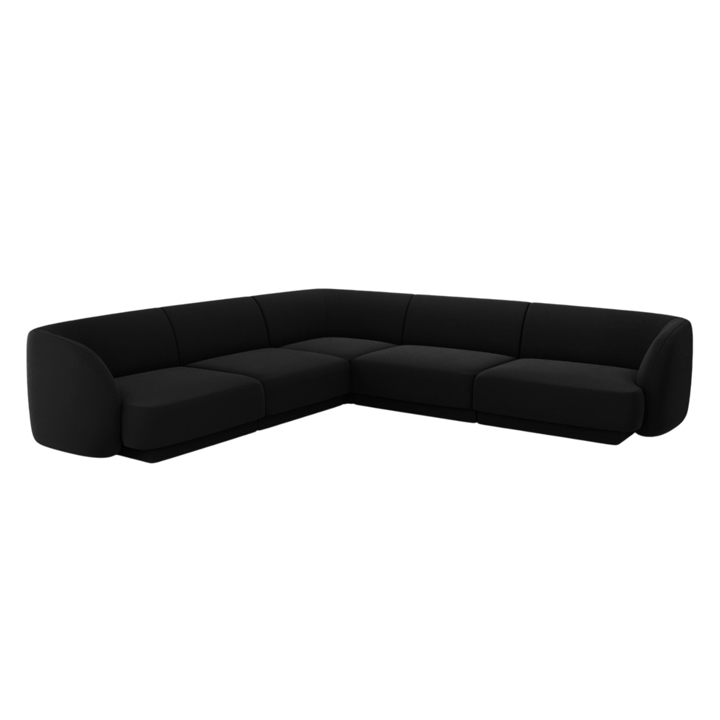Velvet corner sofa for 5 people MILEY black
