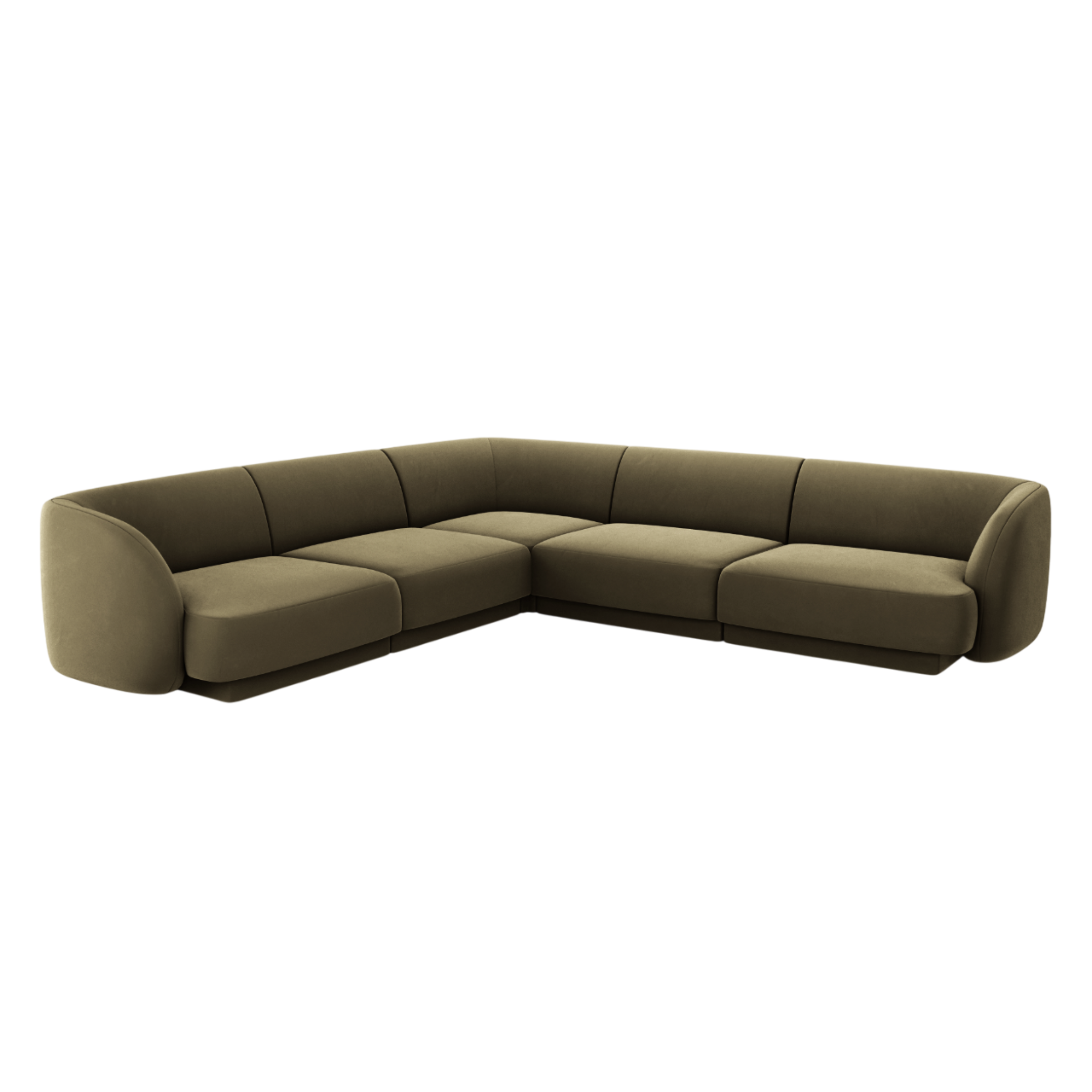 Velvet corner sofa for 5 people MILEY green