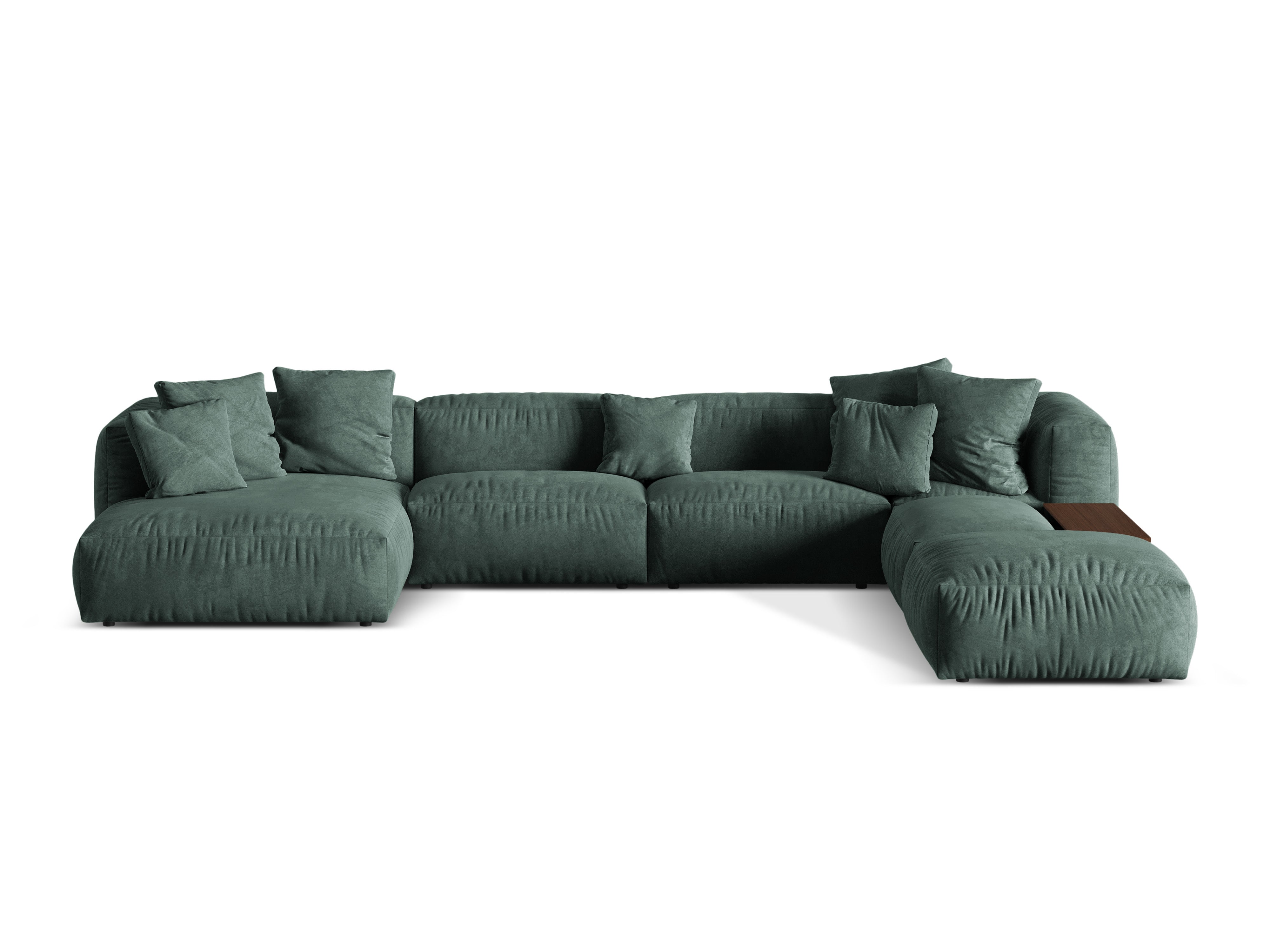 Right -sided corner velvet panoramic Martin Petrol