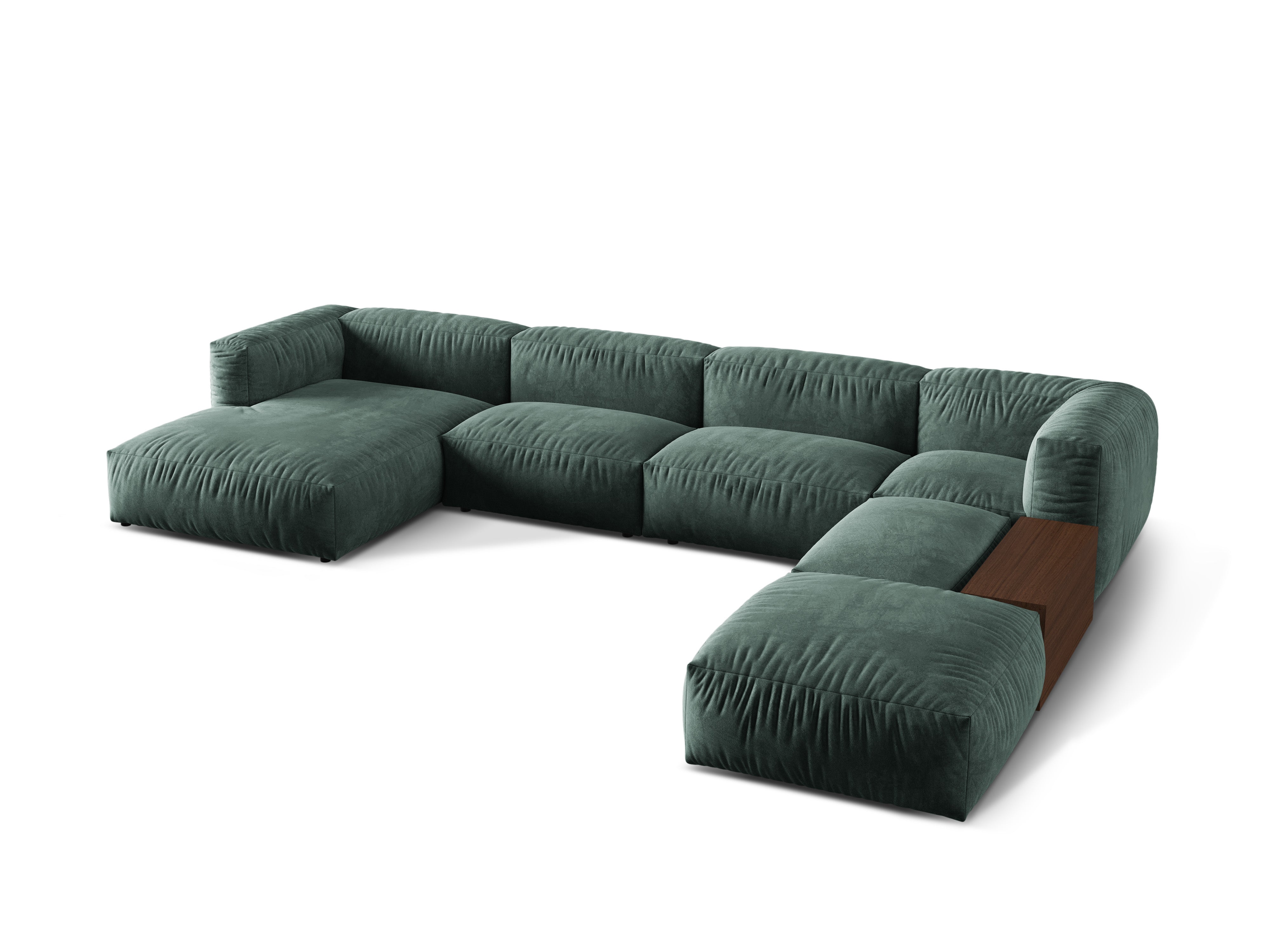 Right -sided corner velvet panoramic Martin Petrol