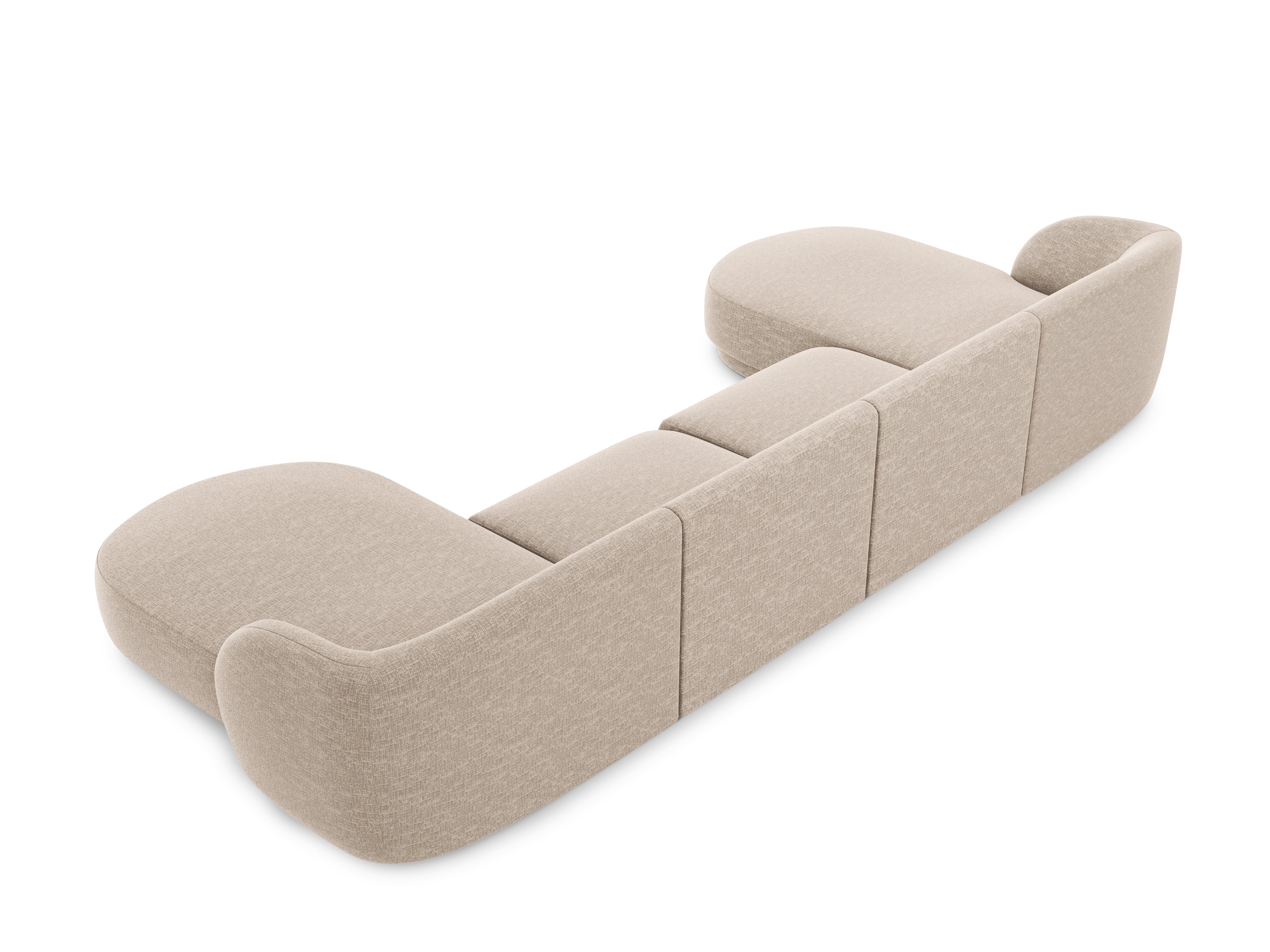 Sofa panoramiczna w tkaninie szenilowej MILEY beżowy Micadoni Eye on Design