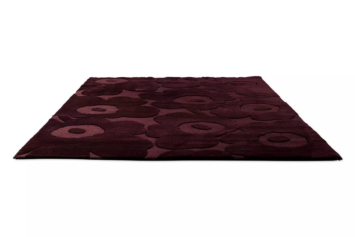 Wool rug UNIKKO black-burgundy