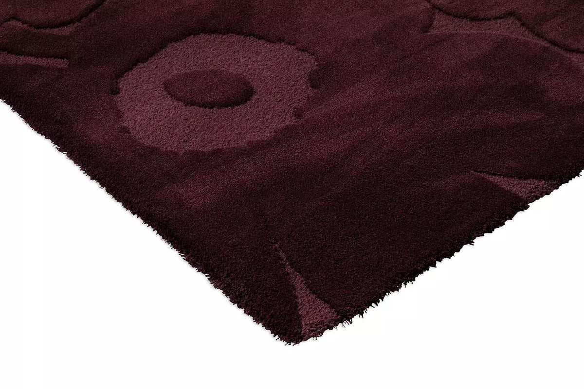 Wool rug UNIKKO black-burgundy