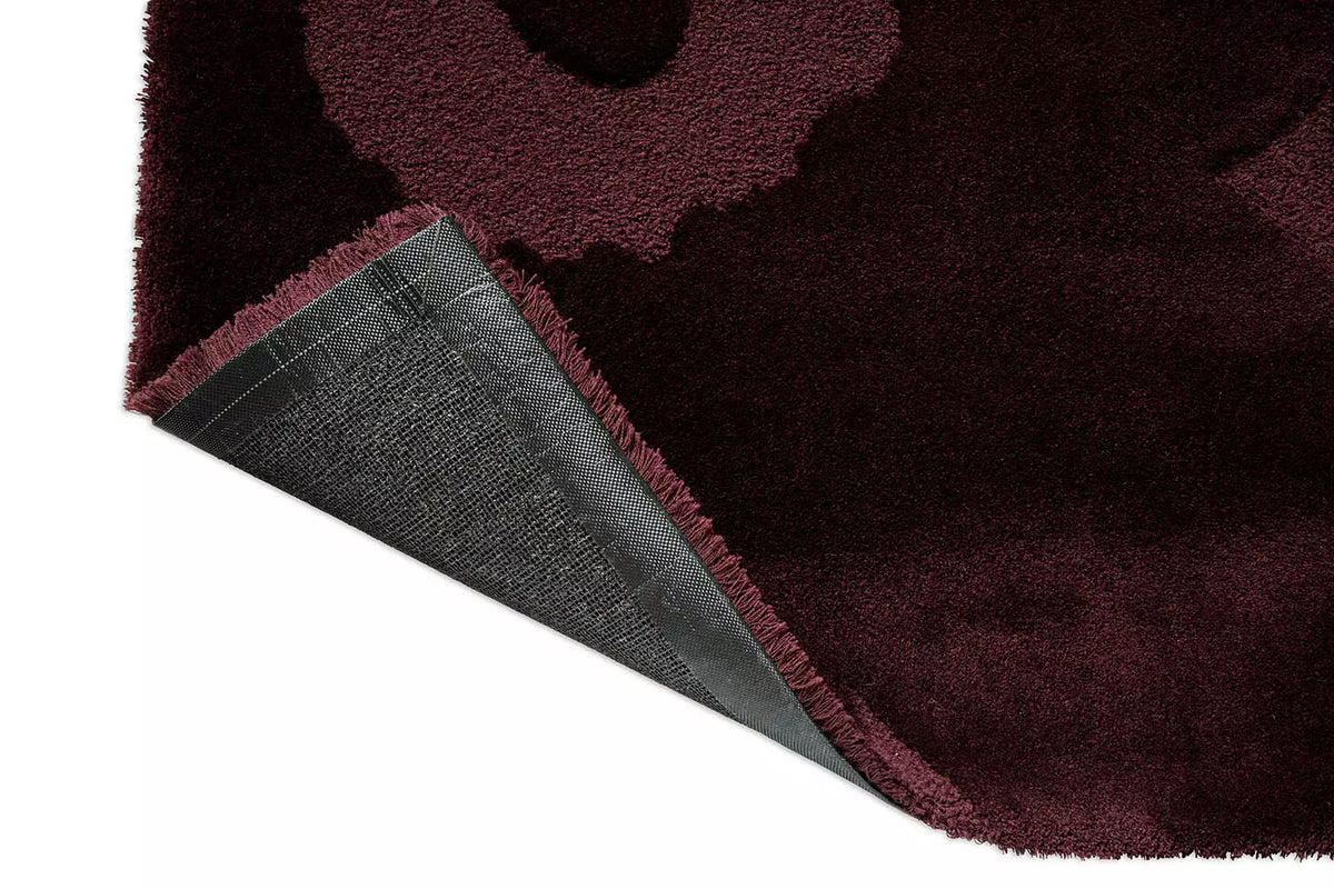 Wool rug UNIKKO black-burgundy