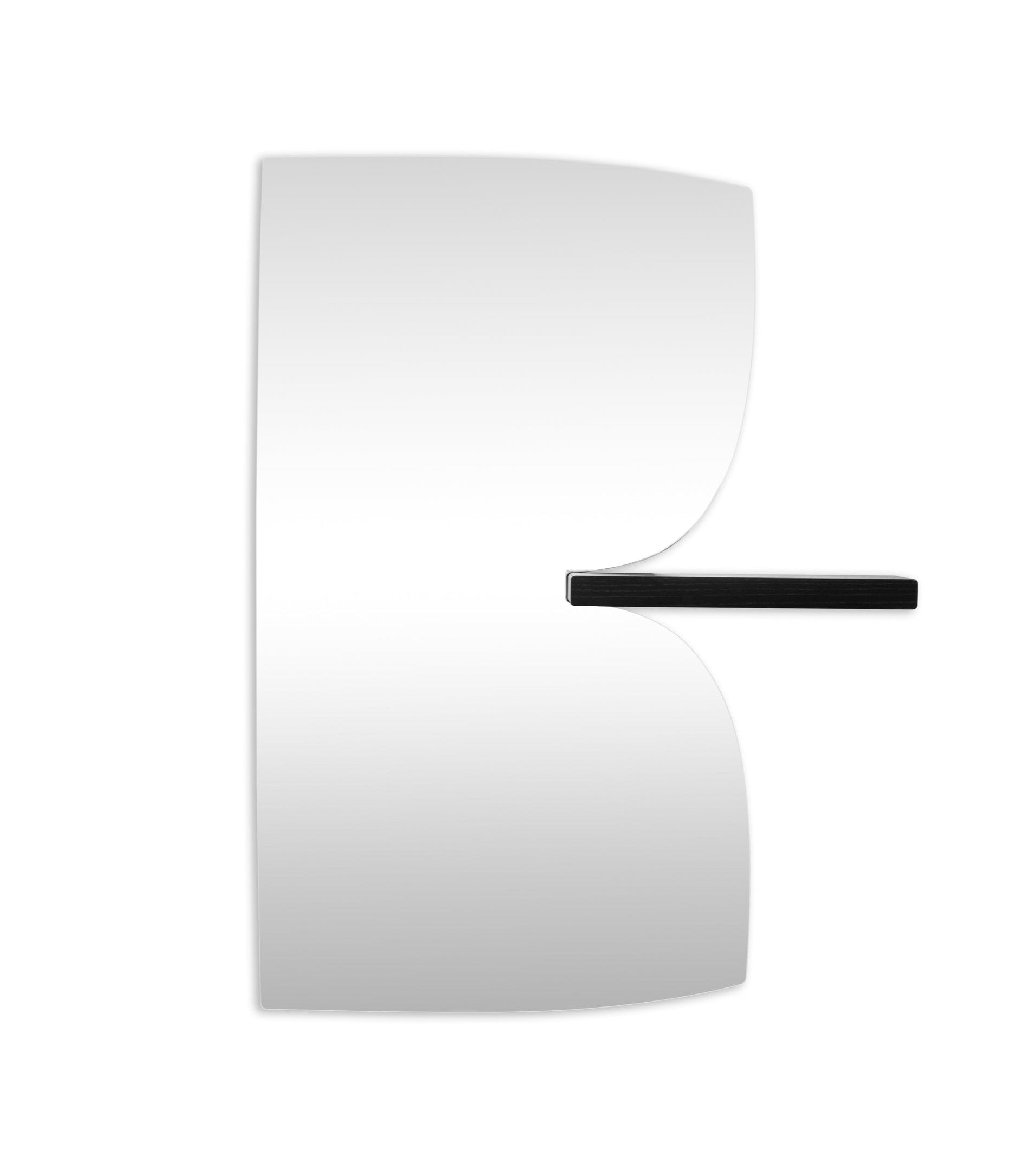 Wall mirror with shelf MORPHED ash wood