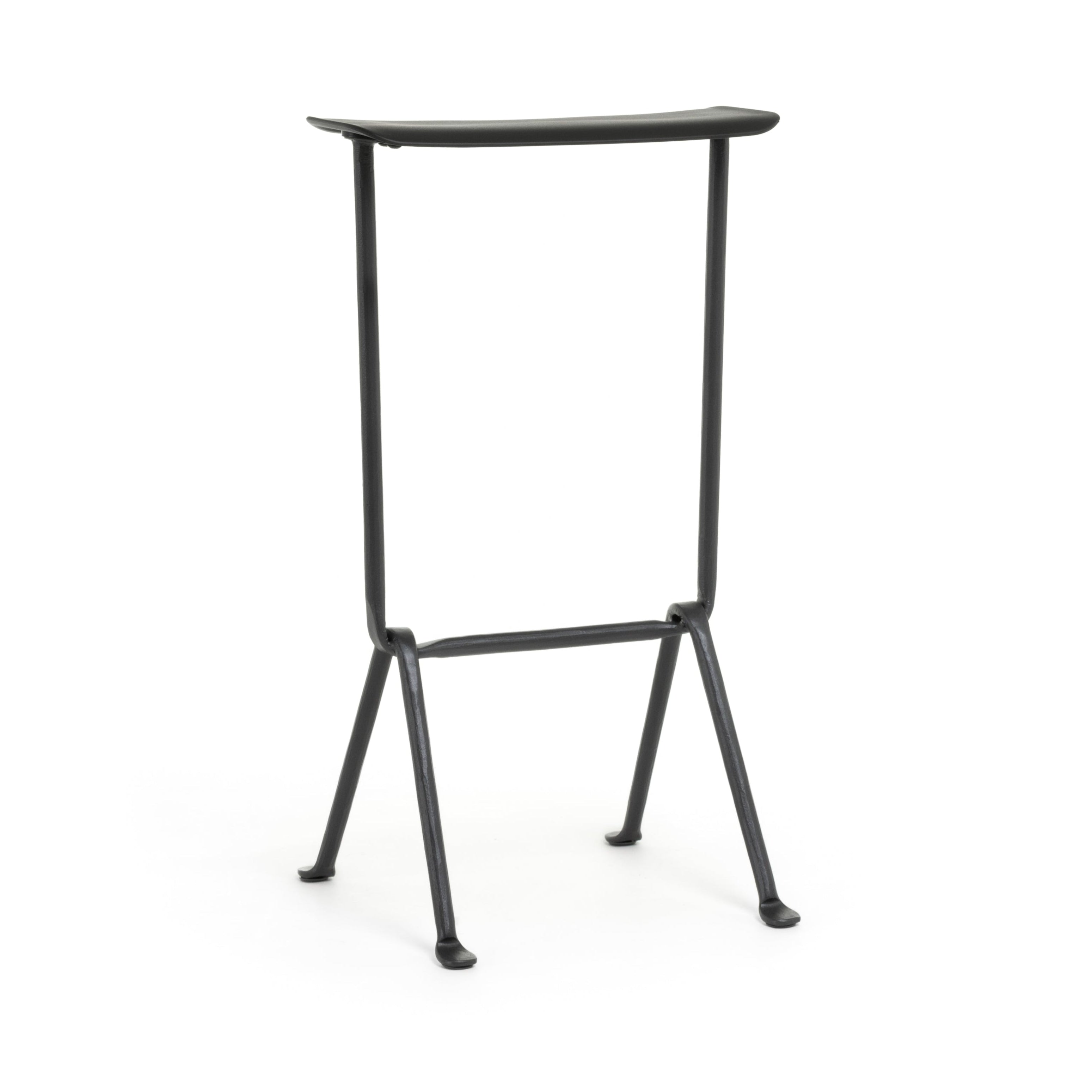 Barový stůl OFFICINA s antracitovou základnou a černým koženým sedákem