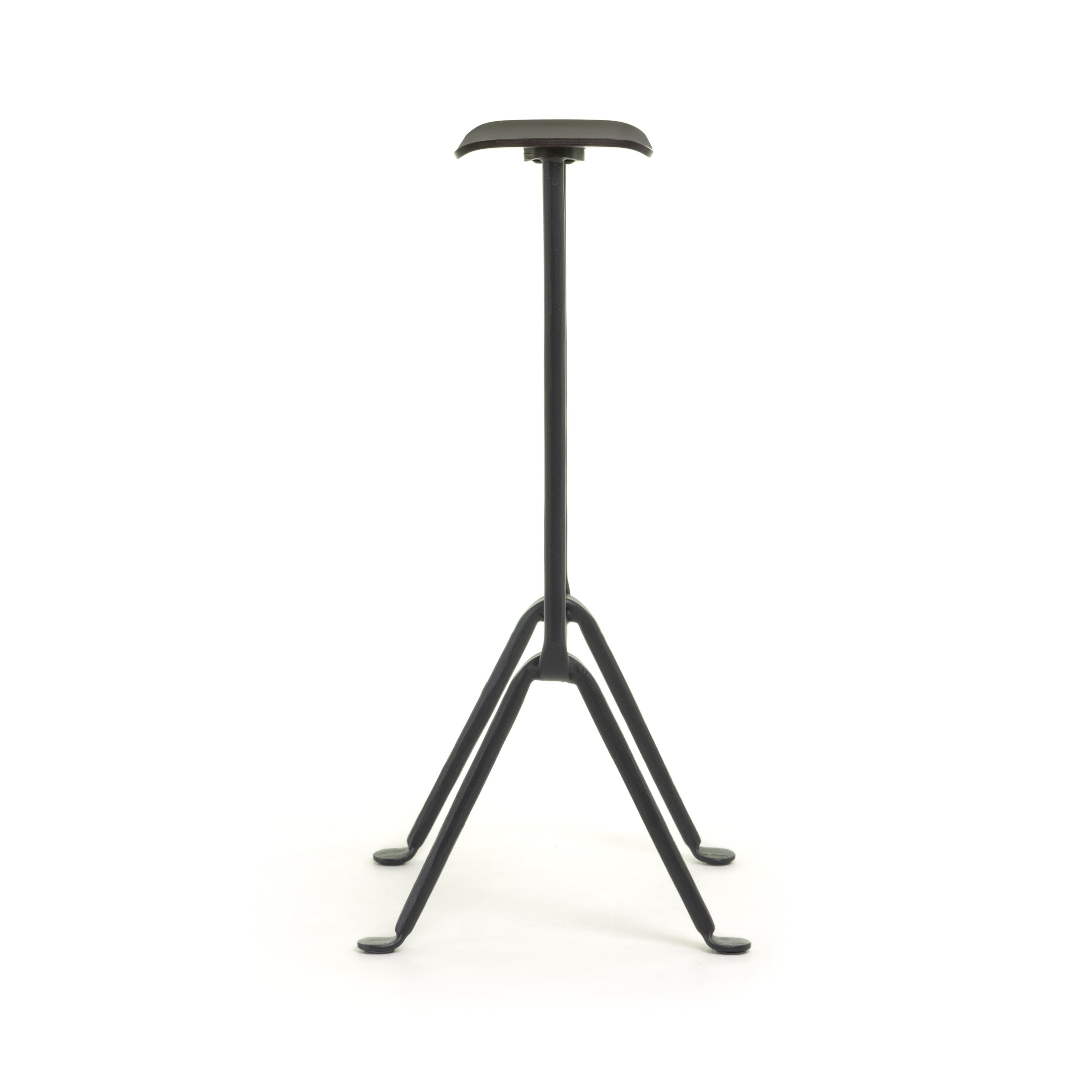 OFFICINA bar stool with anthracite base and black beech seat