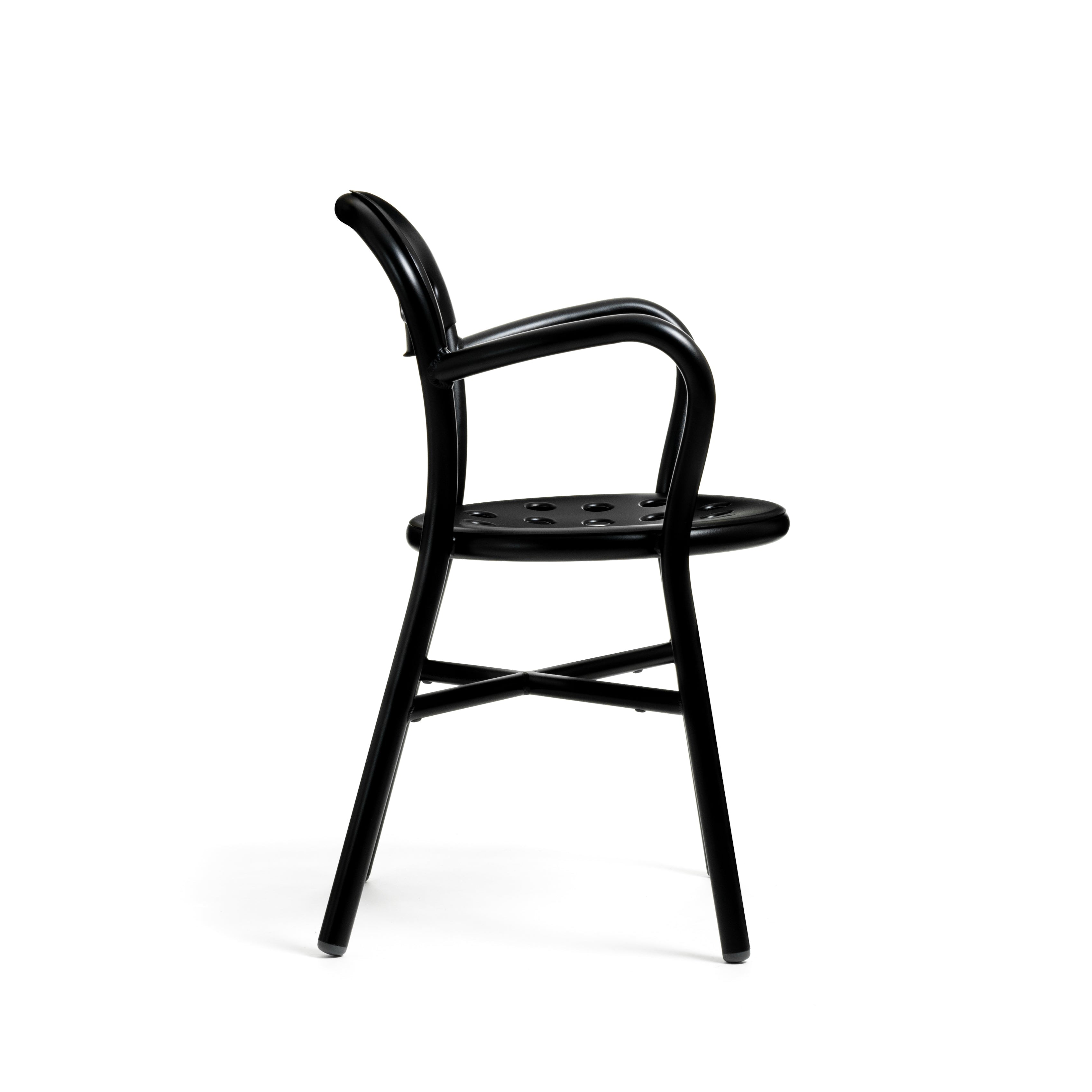 Křeslo s područkami venkovní PIPE černé