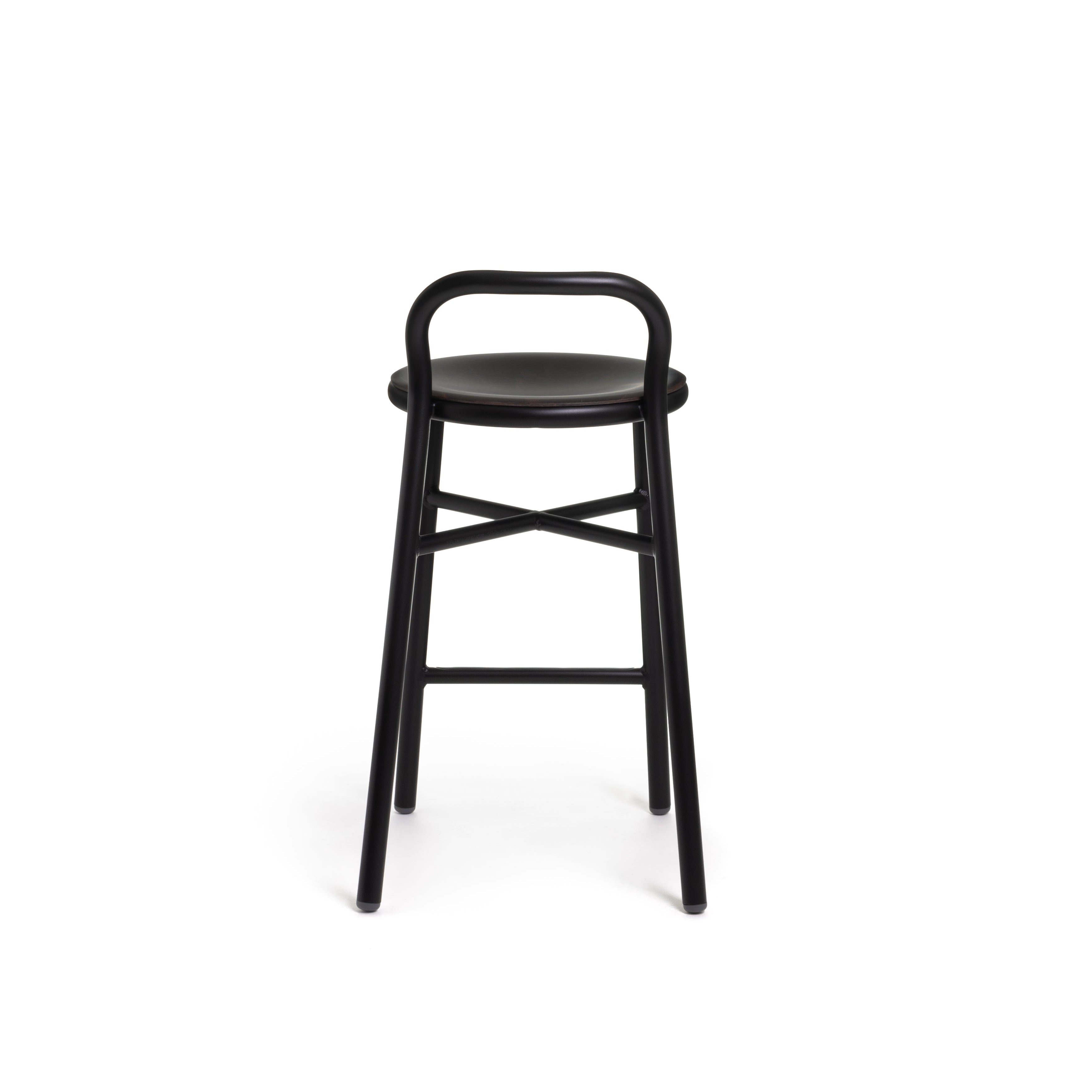 PIPE stool dark beech wood
