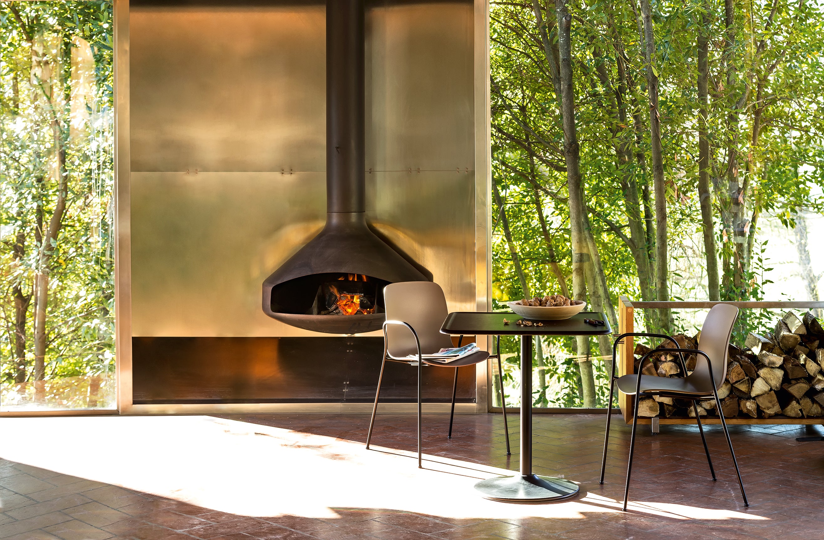 SUBSTANCE chair in black with a metal base