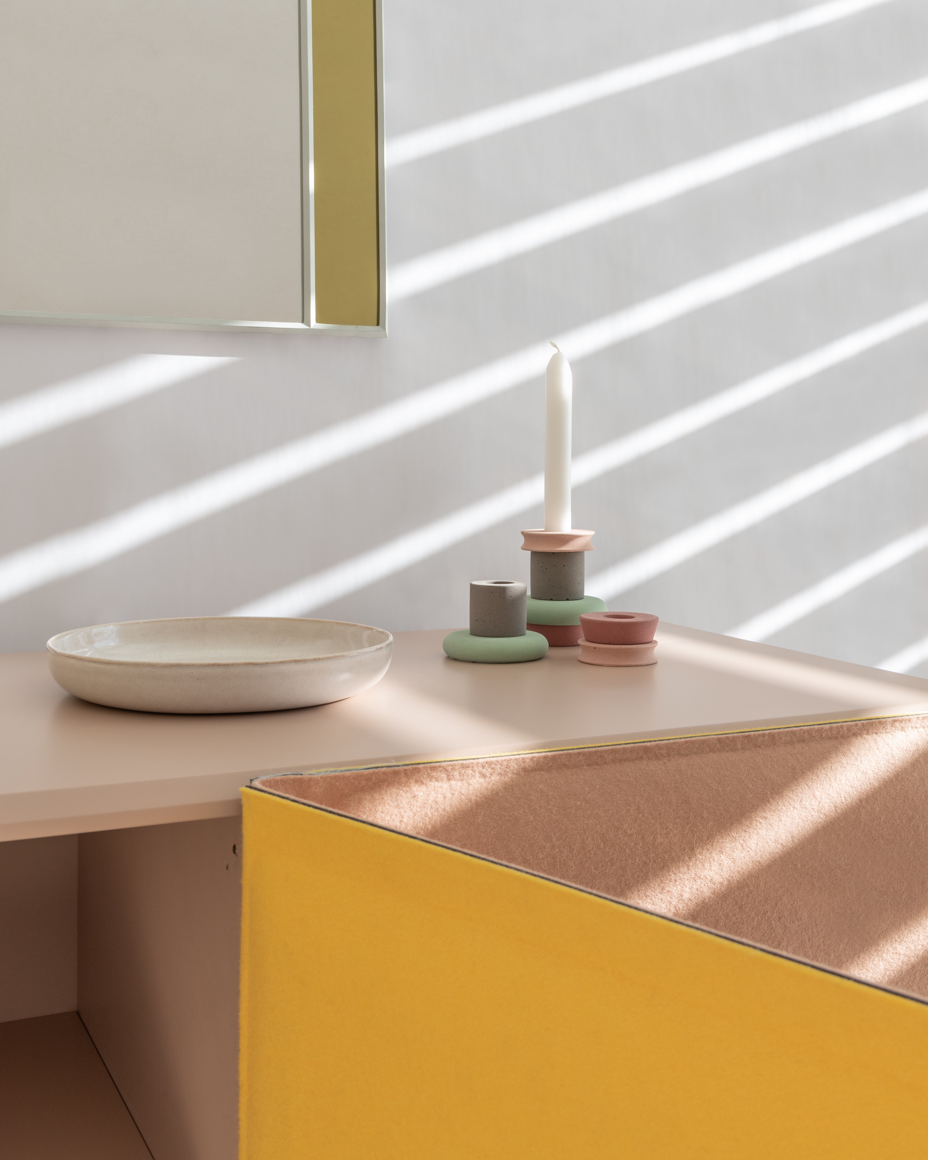 TACITO TV cabinet beige felt