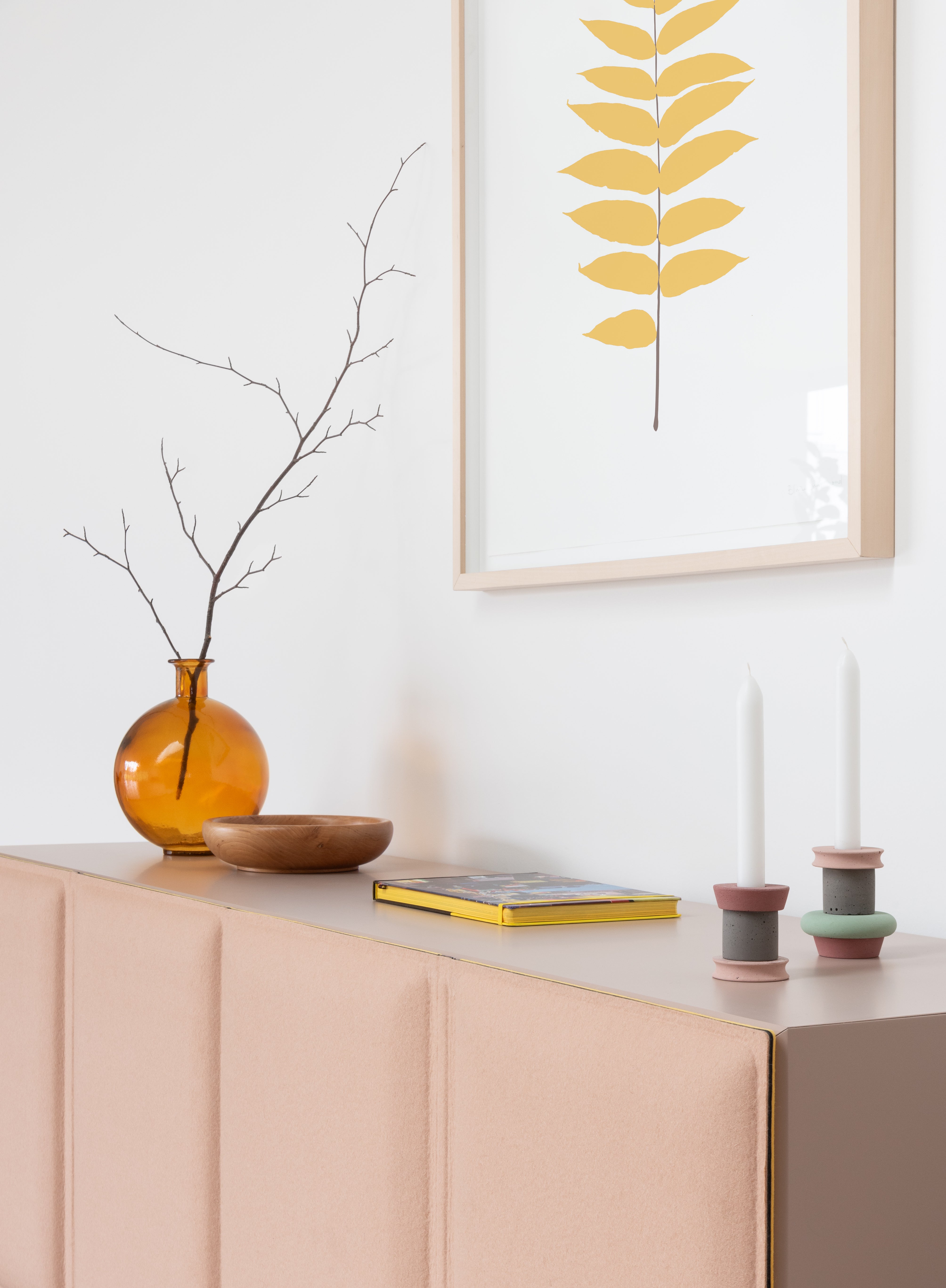 TACITO TV cabinet beige felt