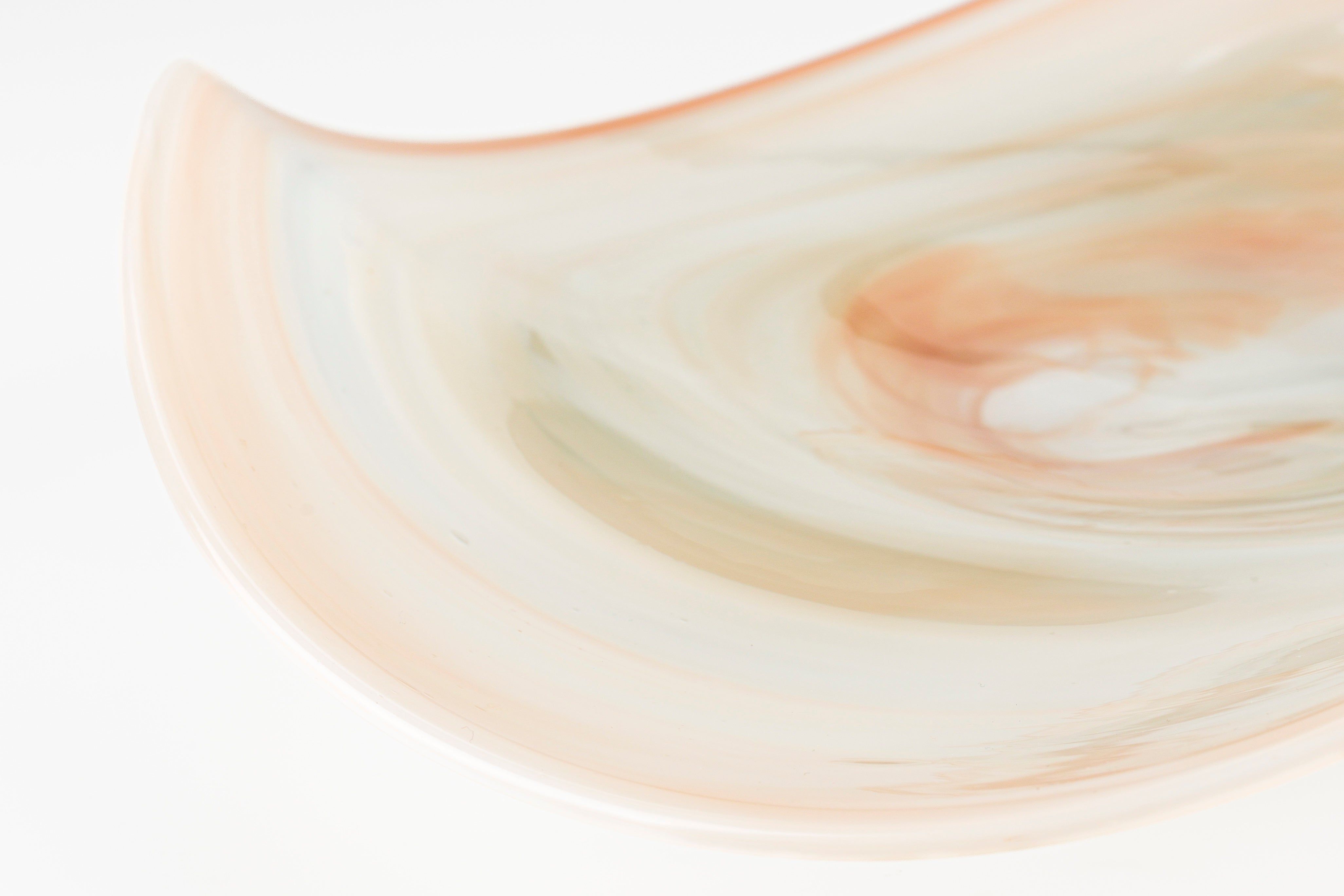 Glass bowl MARIA white with pink