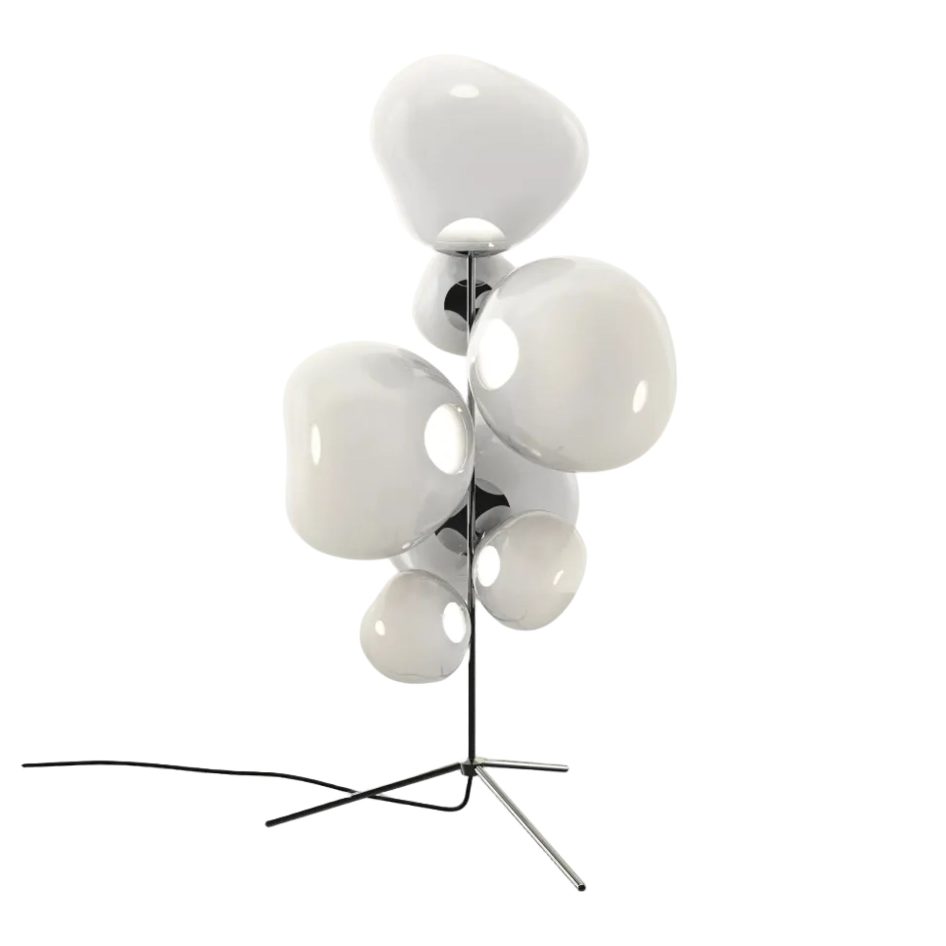 MELT Opal Floor Lamp with Silver Finish