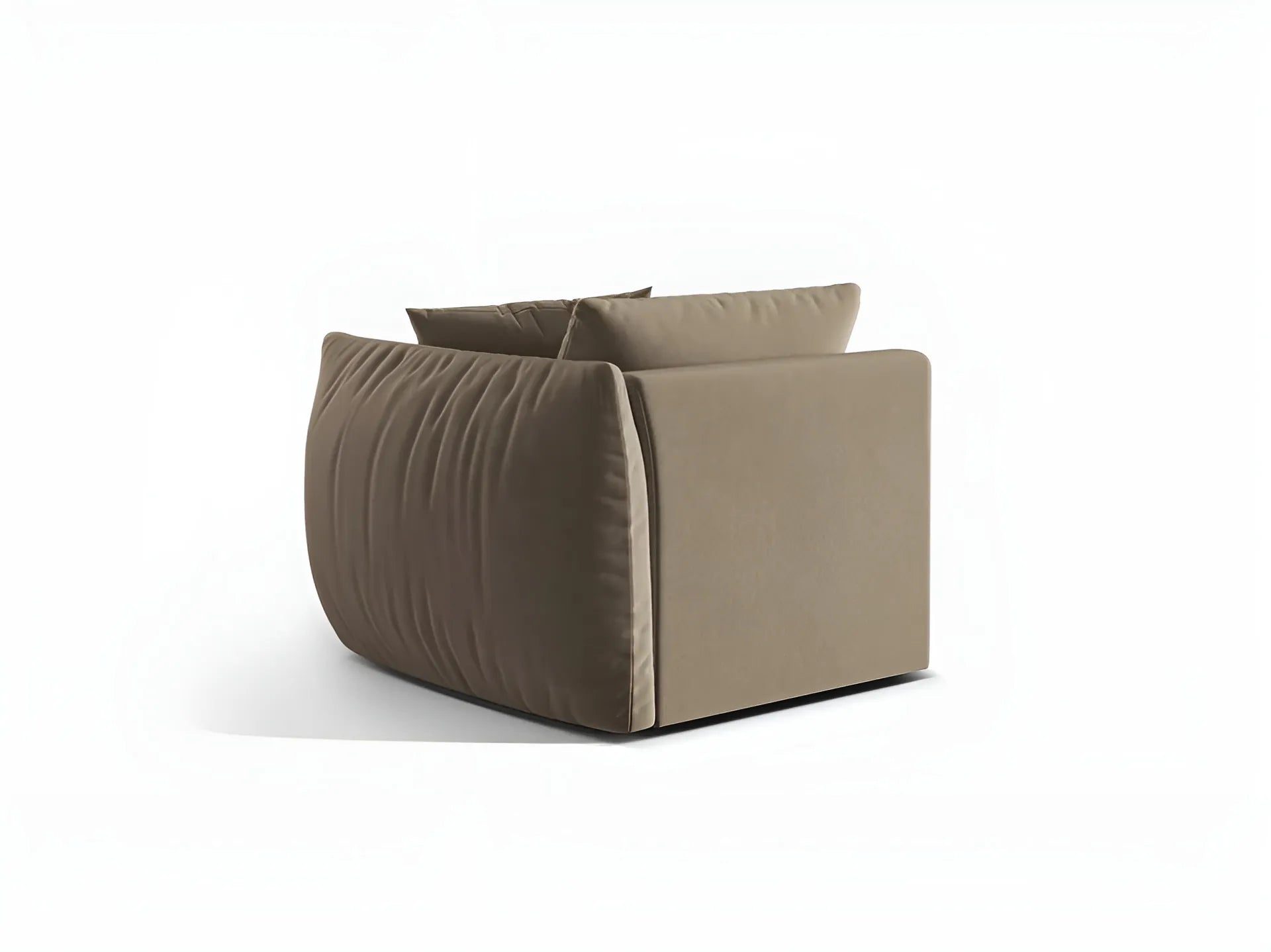 Sofabed modulární sametový CHRIS - pravý prvek světle hnědý