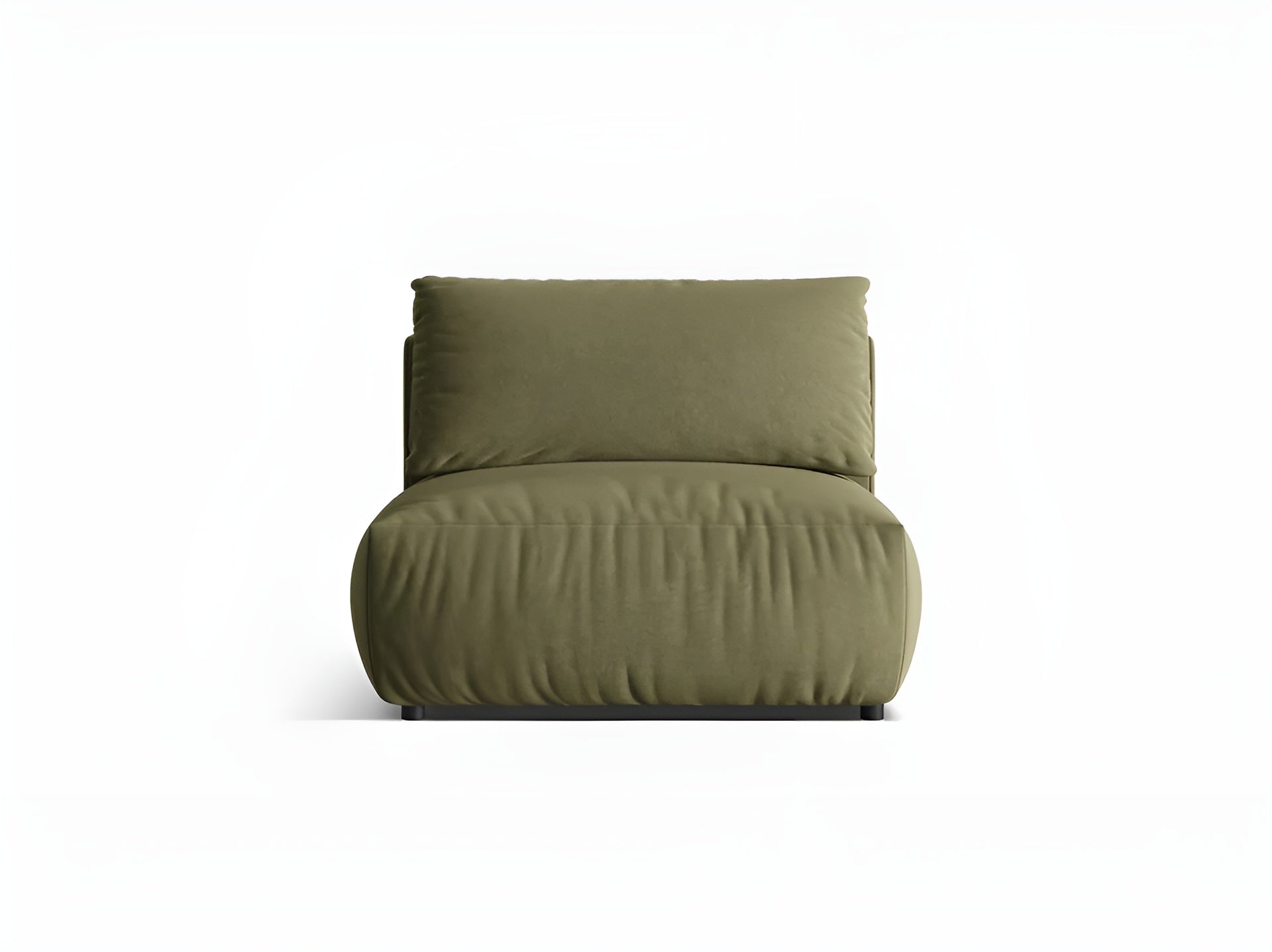 CHRIS Velvet Modular Sofa - Wide Central Element in Light Green