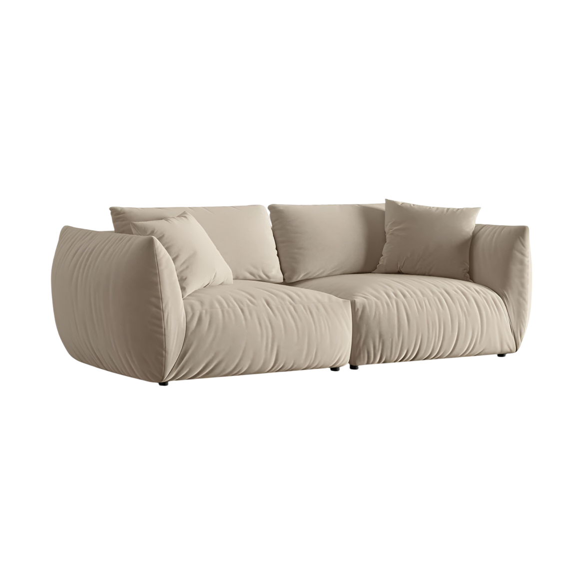 Sofa sametová pro 4 osoby CHRIS ecru