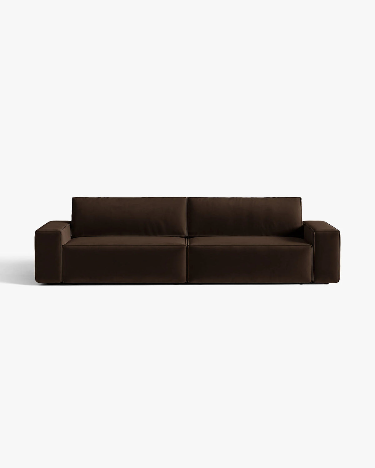Sofa z sametovou potahovou úpravou pro 3 osoby s funkcí spaní JODIE čokoládová