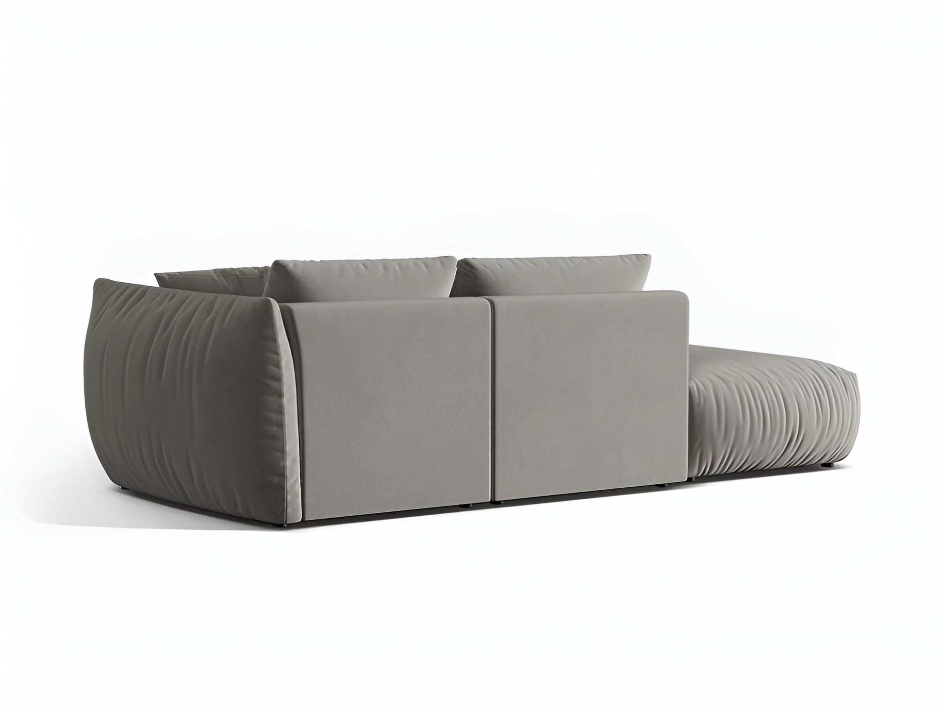 Sofa modulární sametová 3-místná levostranná CHRIS šedá