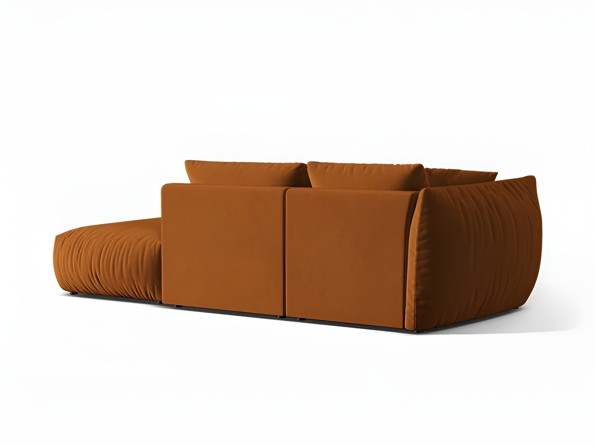 Sofa modulární sametová 3-místná pravostranná CHRIS terakota