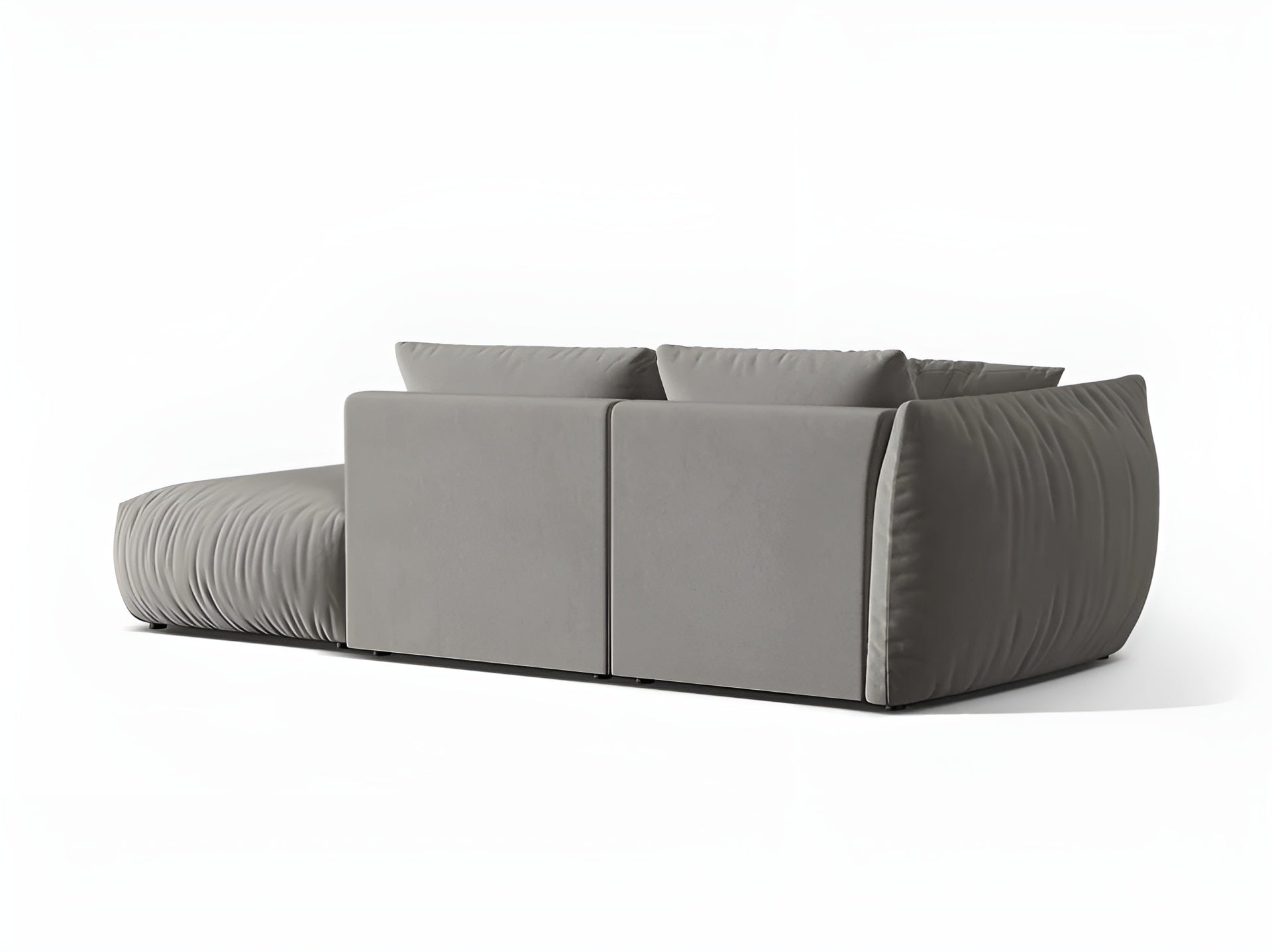 Sofa modulární sametová 3-místná pravostranná CHRIS šedá