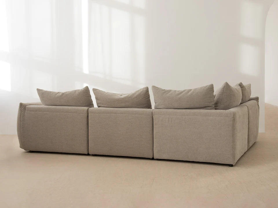 Sofa sametová 3-osobová BLOOM šedá