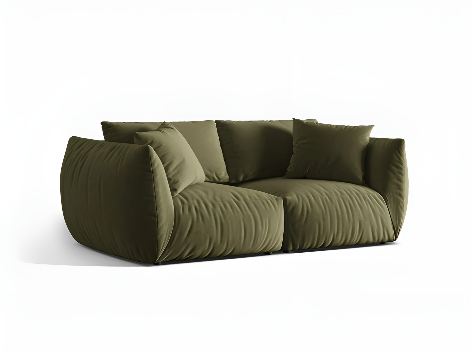 Sofa sametová 3-osobová CHRIS jasnozelená