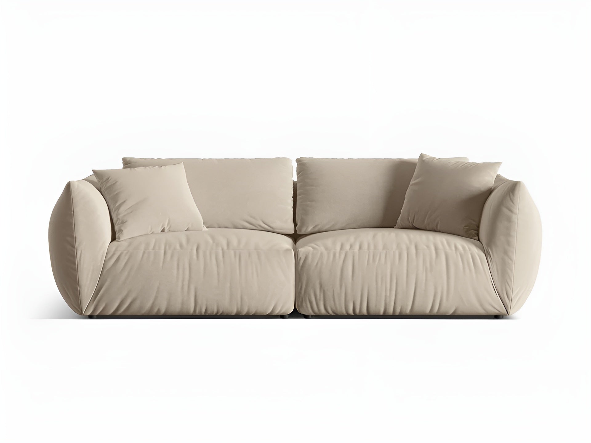 Sofa sametová pro 4 osoby CHRIS ecru