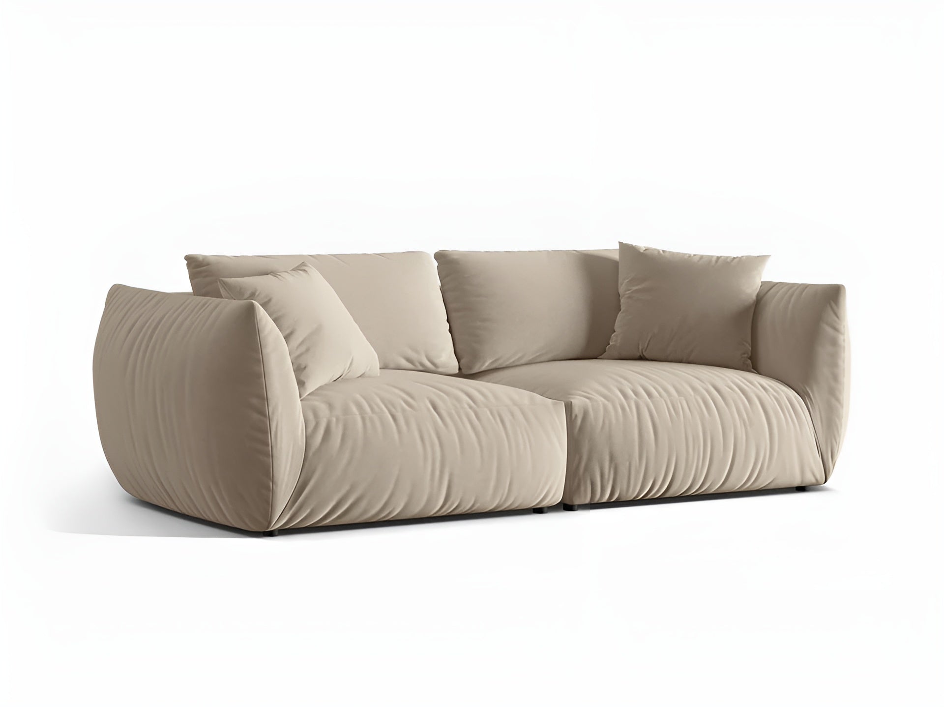 Sofa sametová pro 4 osoby CHRIS ecru