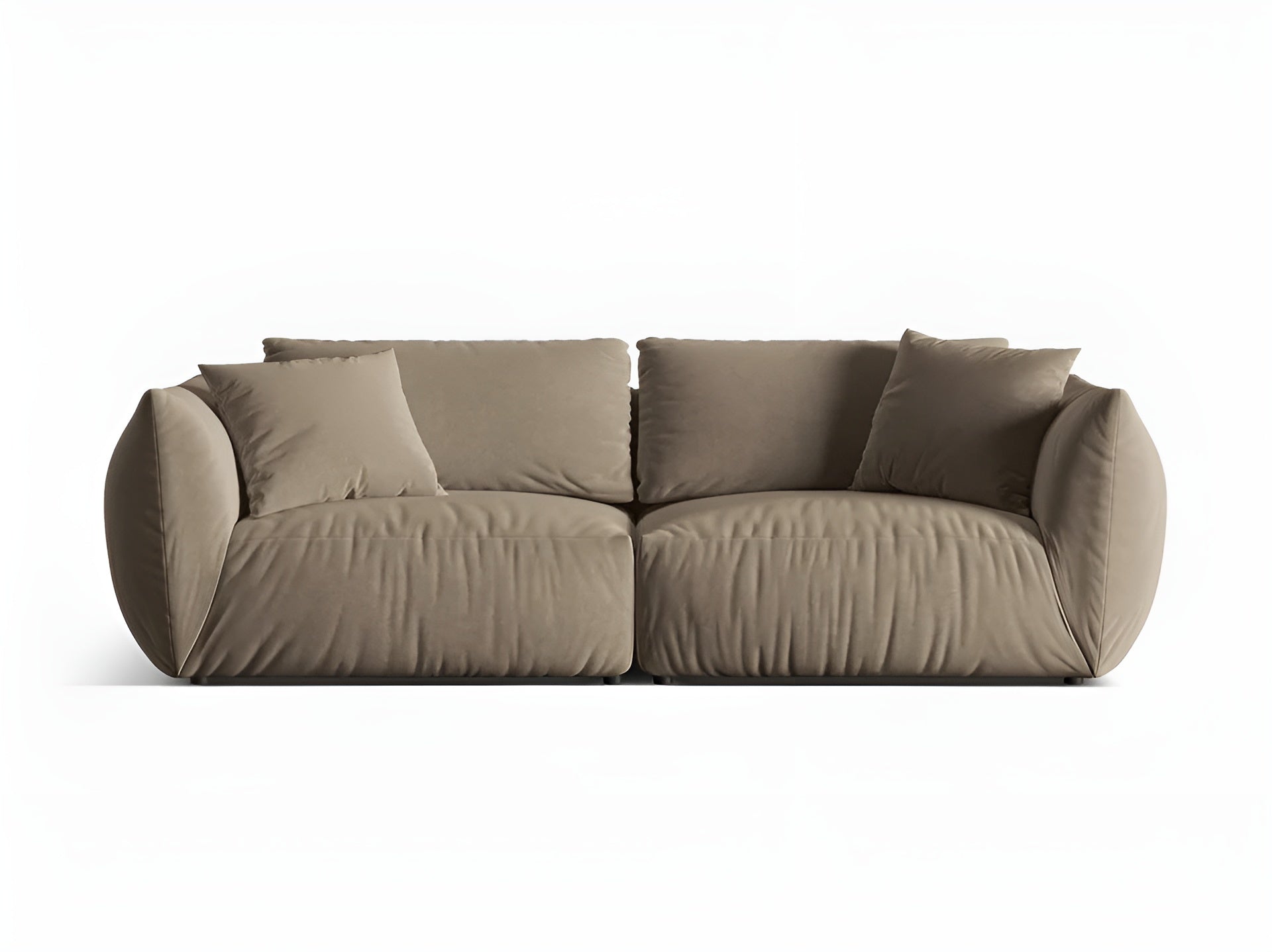 Sofa sametová 4-osobová CHRIS světle hnědá