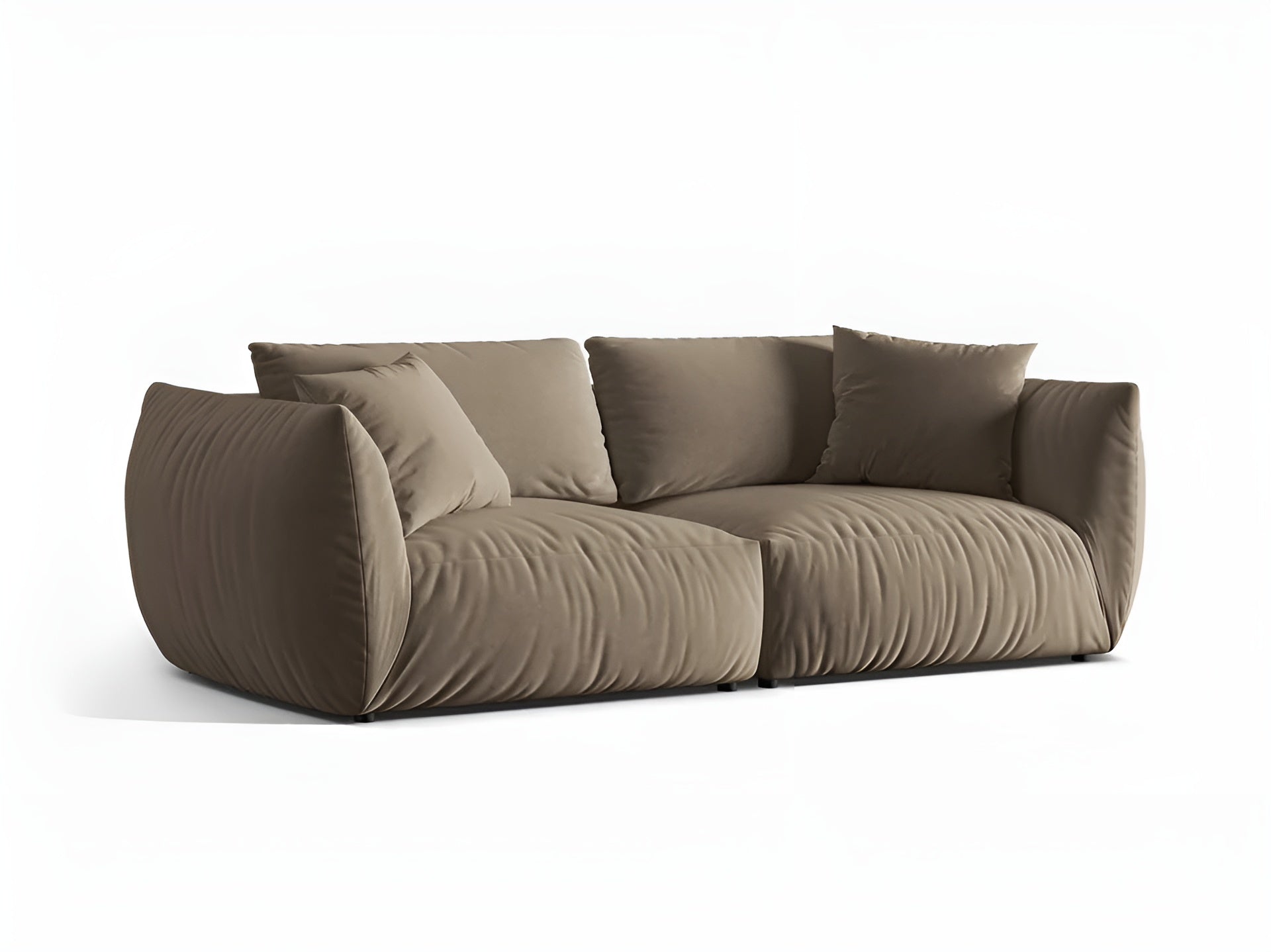 Sofa sametová 4-osobová CHRIS světle hnědá