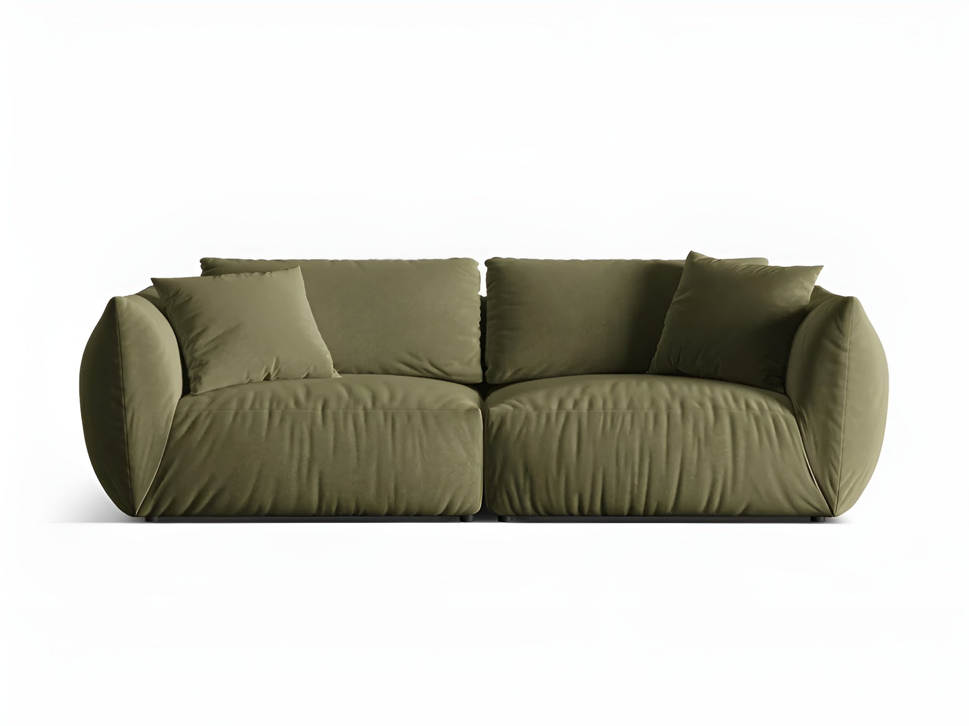 Sofa sametová 4-osobová CHRIS jasně zelená