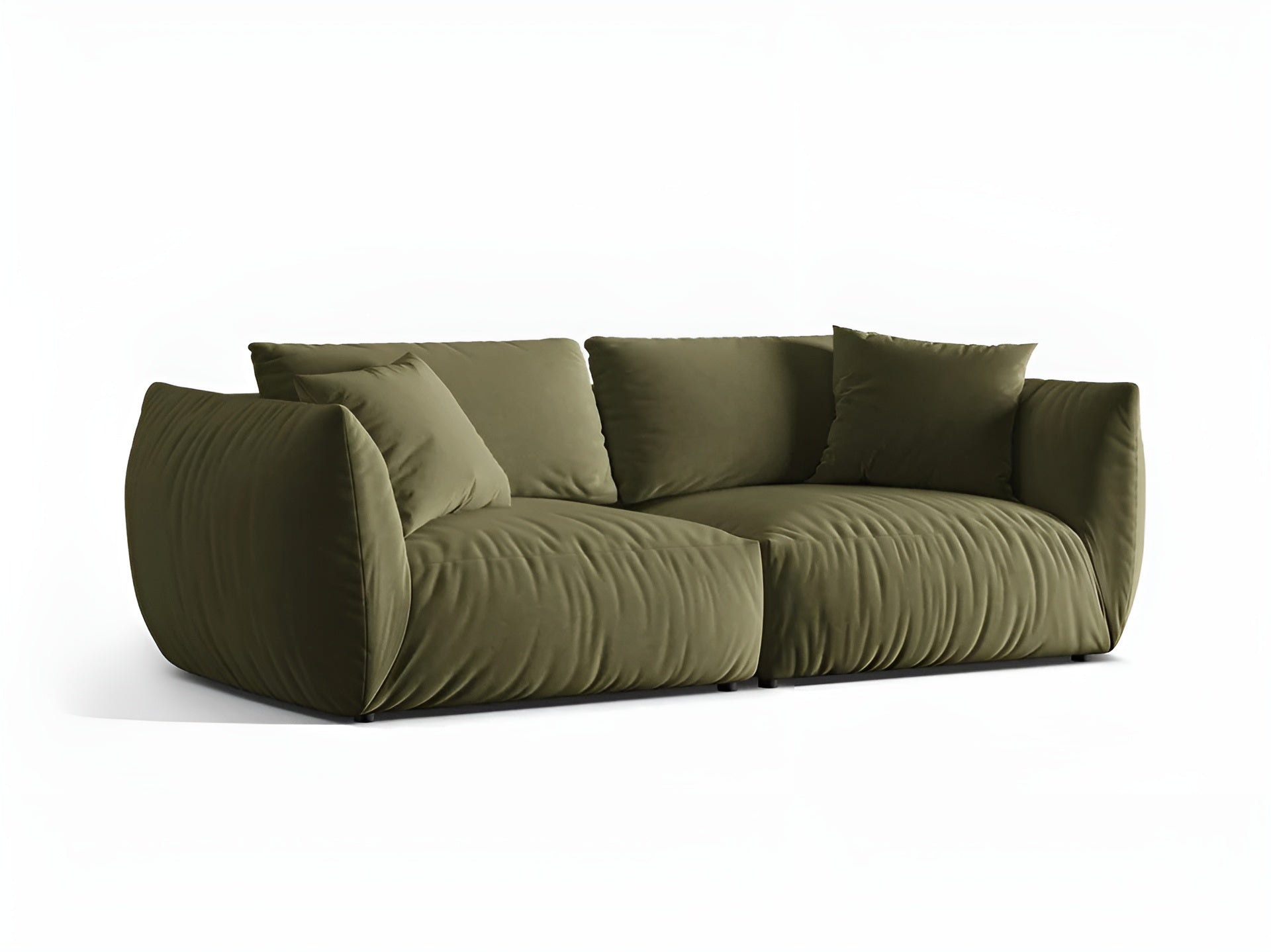 Sofa sametová 4-osobová CHRIS jasně zelená