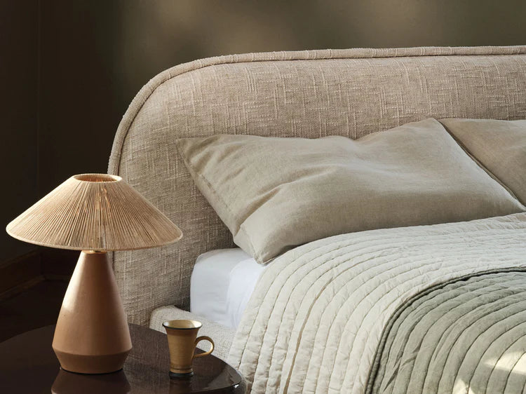 MURADA Bed Gray Beige Mélange Chenille