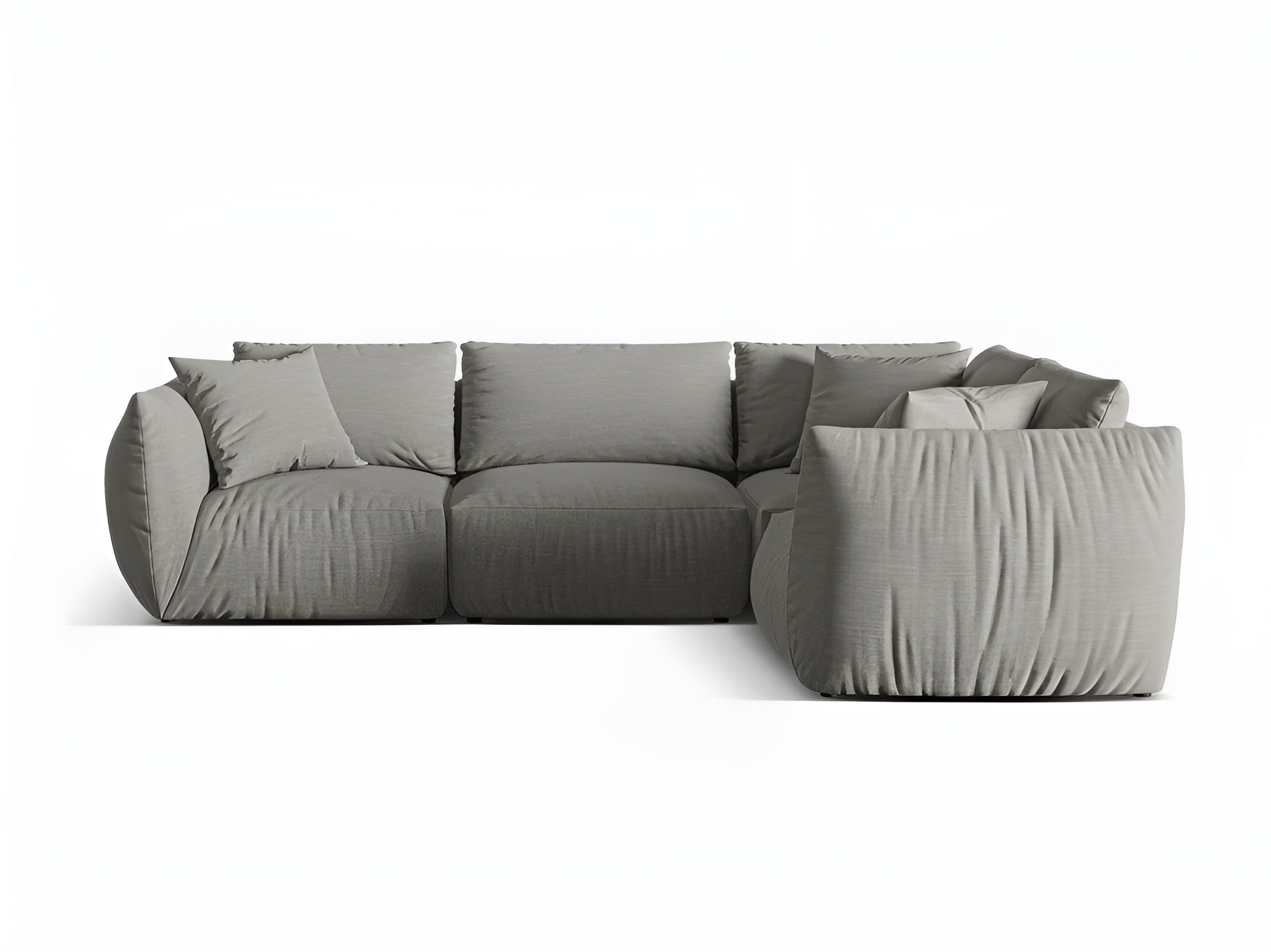 Right-facing 4-seater corner sofa CHRIS gray chenille