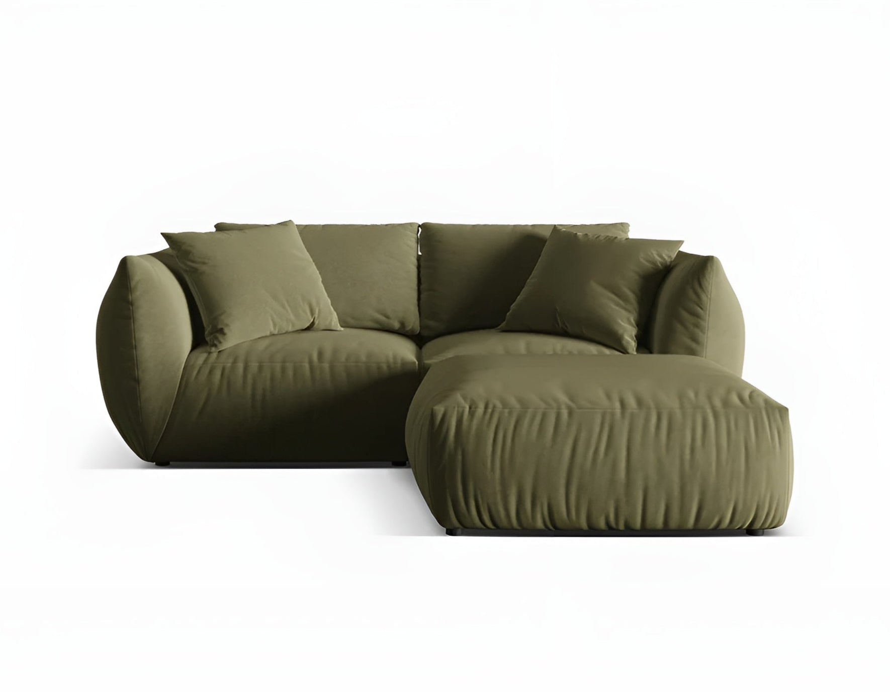 Sofabed sametový levostranný CHRIS světle zelený