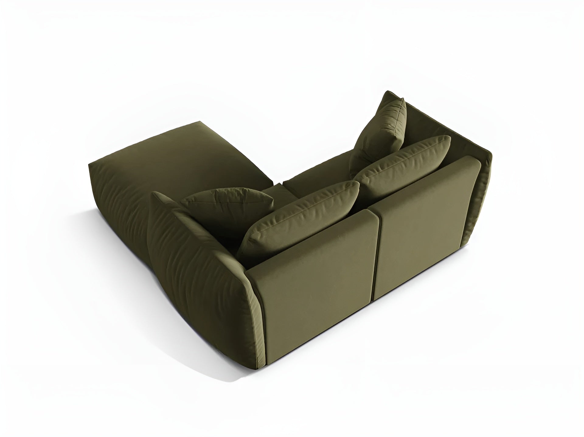 Sofabed sametový levostranný CHRIS světle zelený
