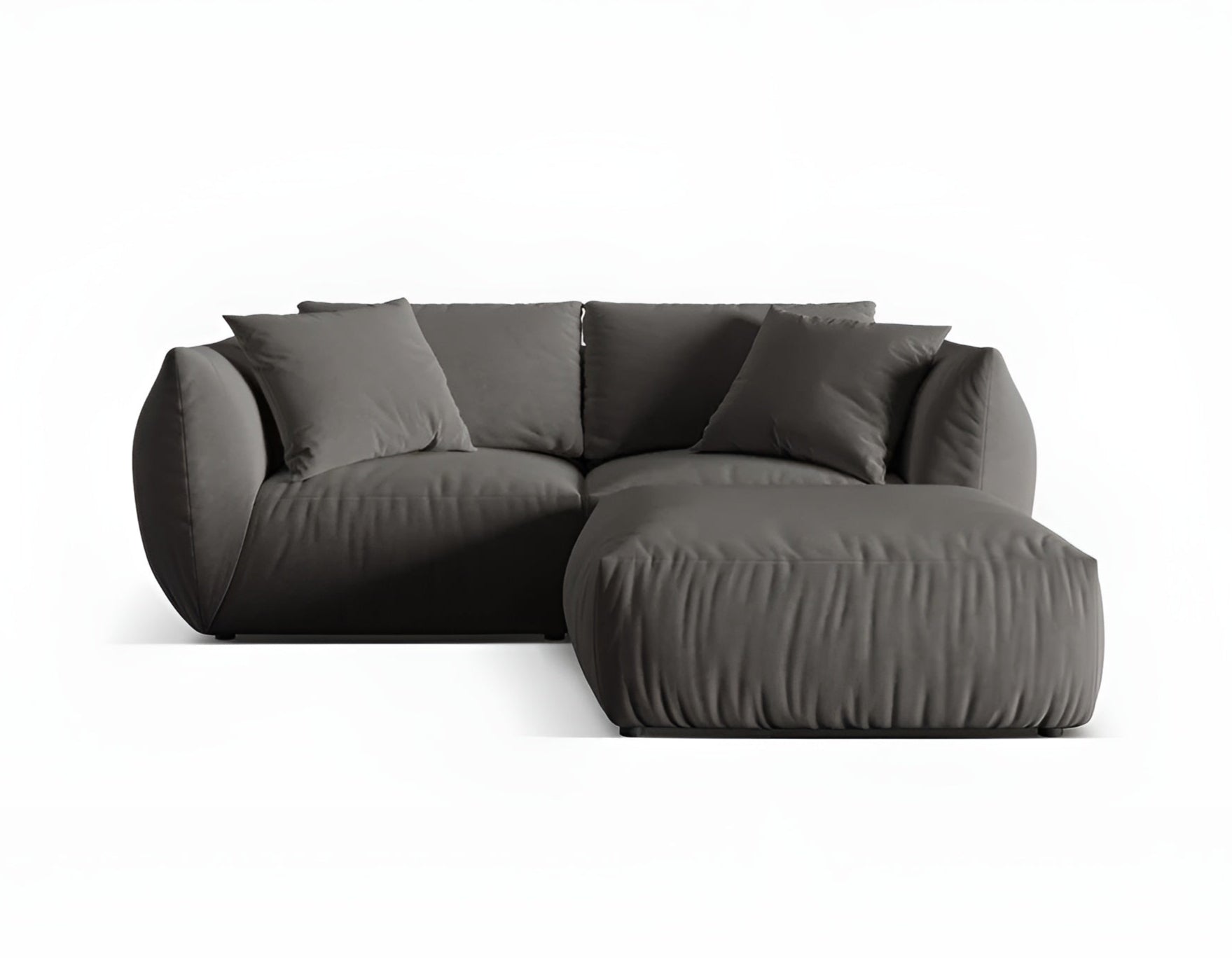 Left-facing velvet corner sofa CHRIS dark gray