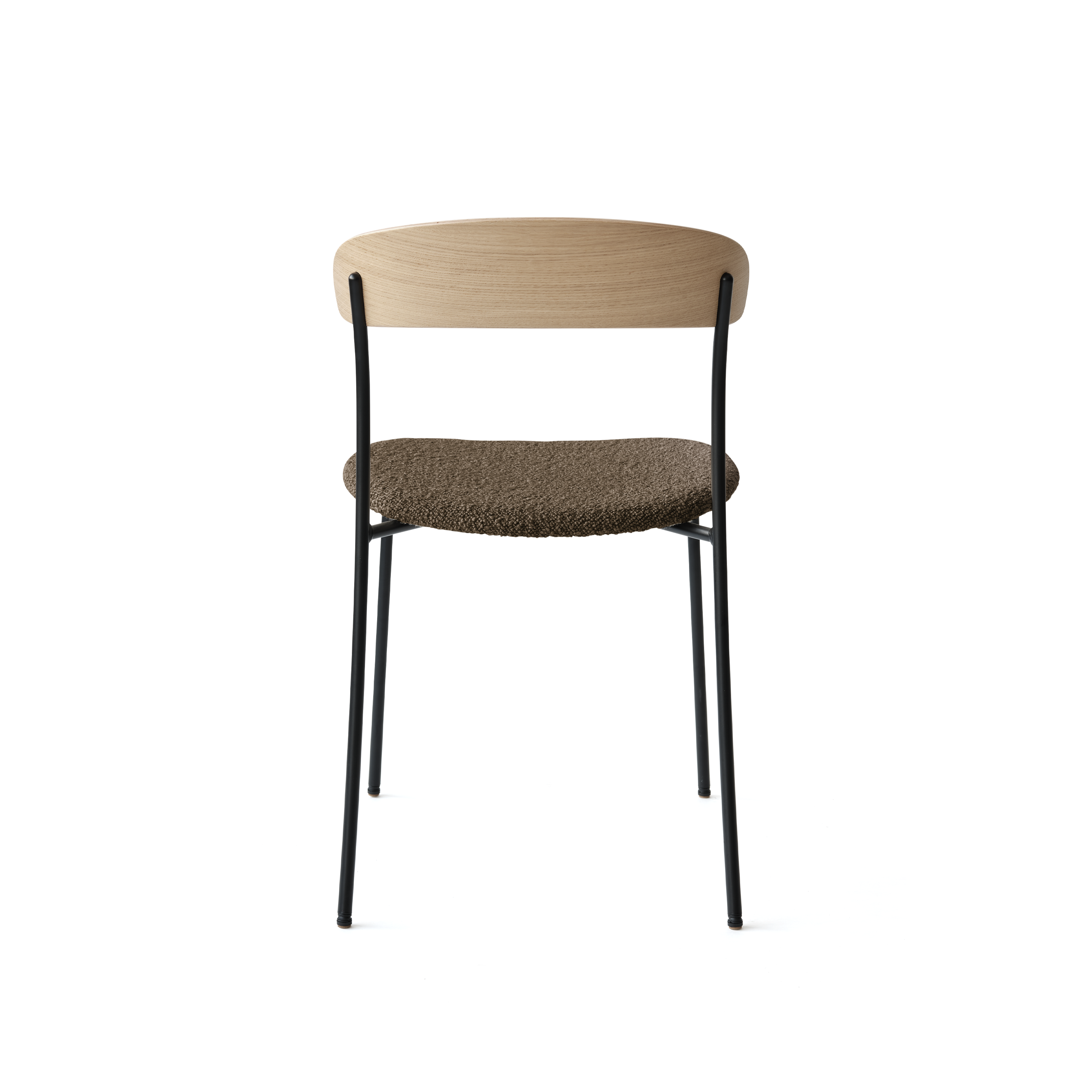 Missing chair upholstered with oak veneer