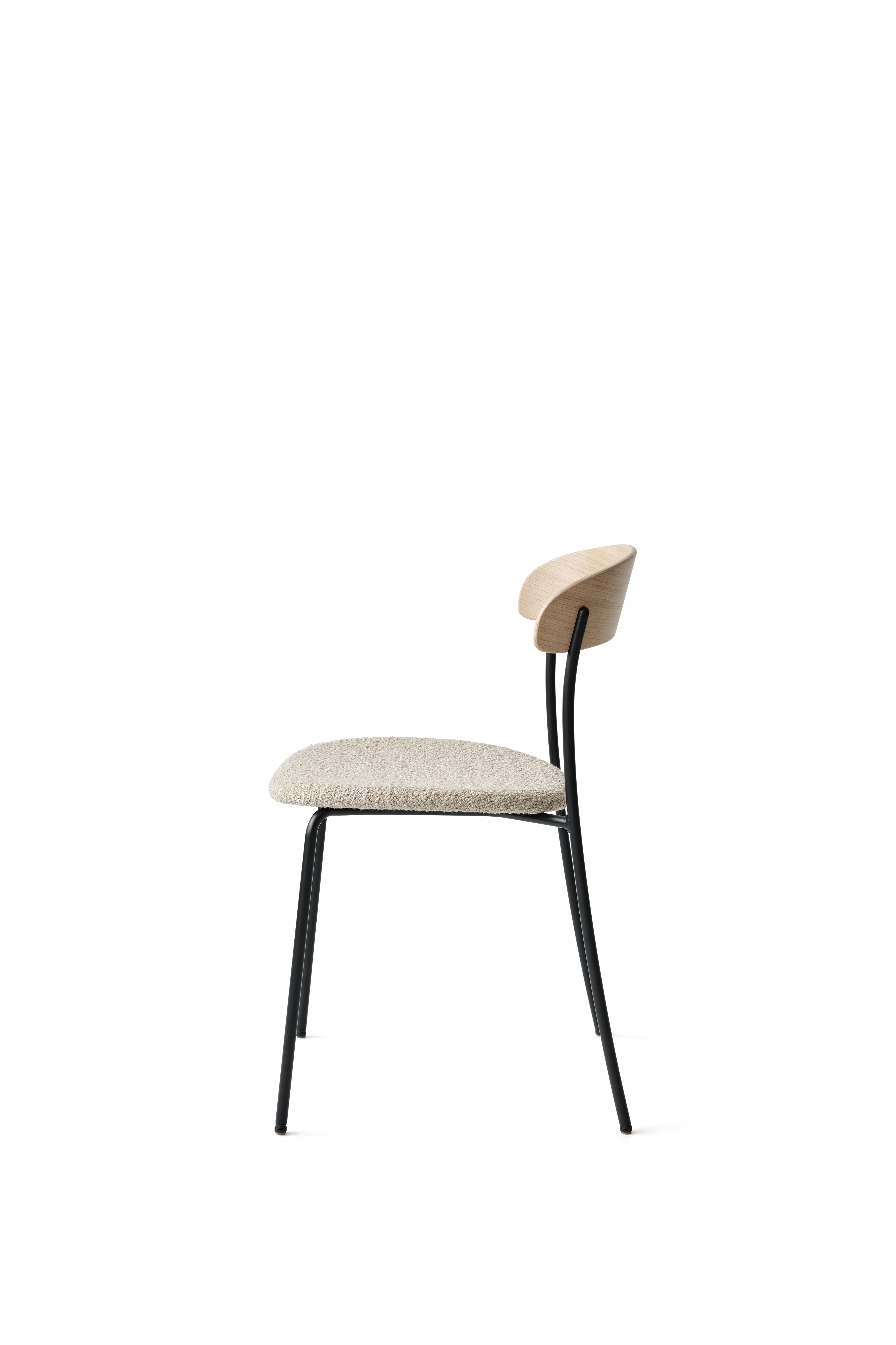 Missing chair upholstered with oak veneer
