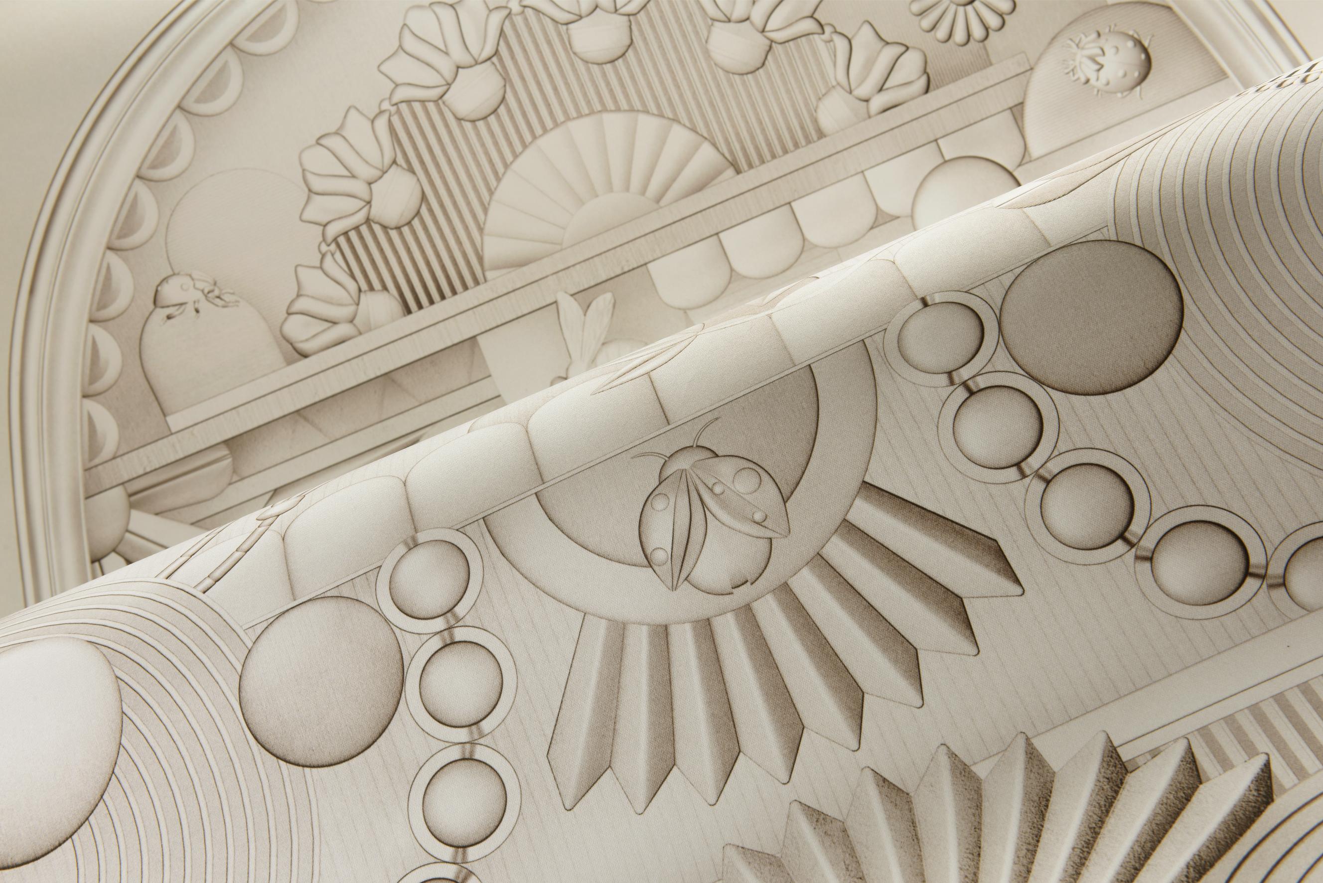 Art Deco Textile Mural in Arch Shape GREENHOUSE GATHERING ARCH Dark Green