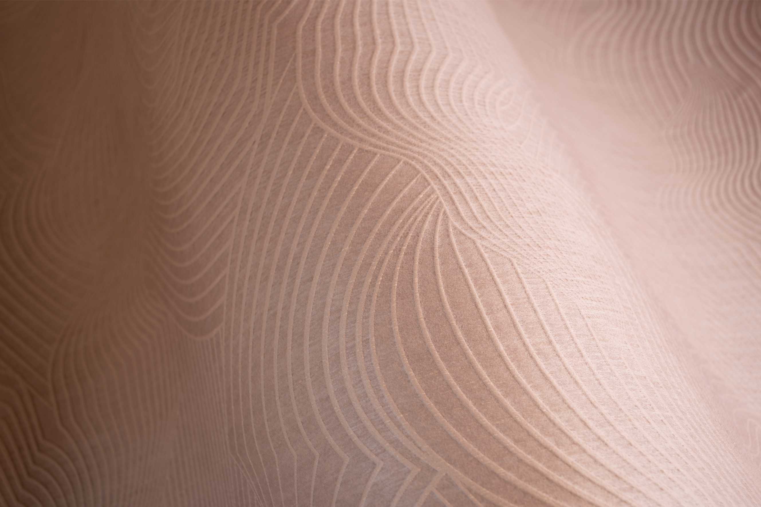 Textile wallpaper with an abstract moiré pattern TECHNO BEE cream white