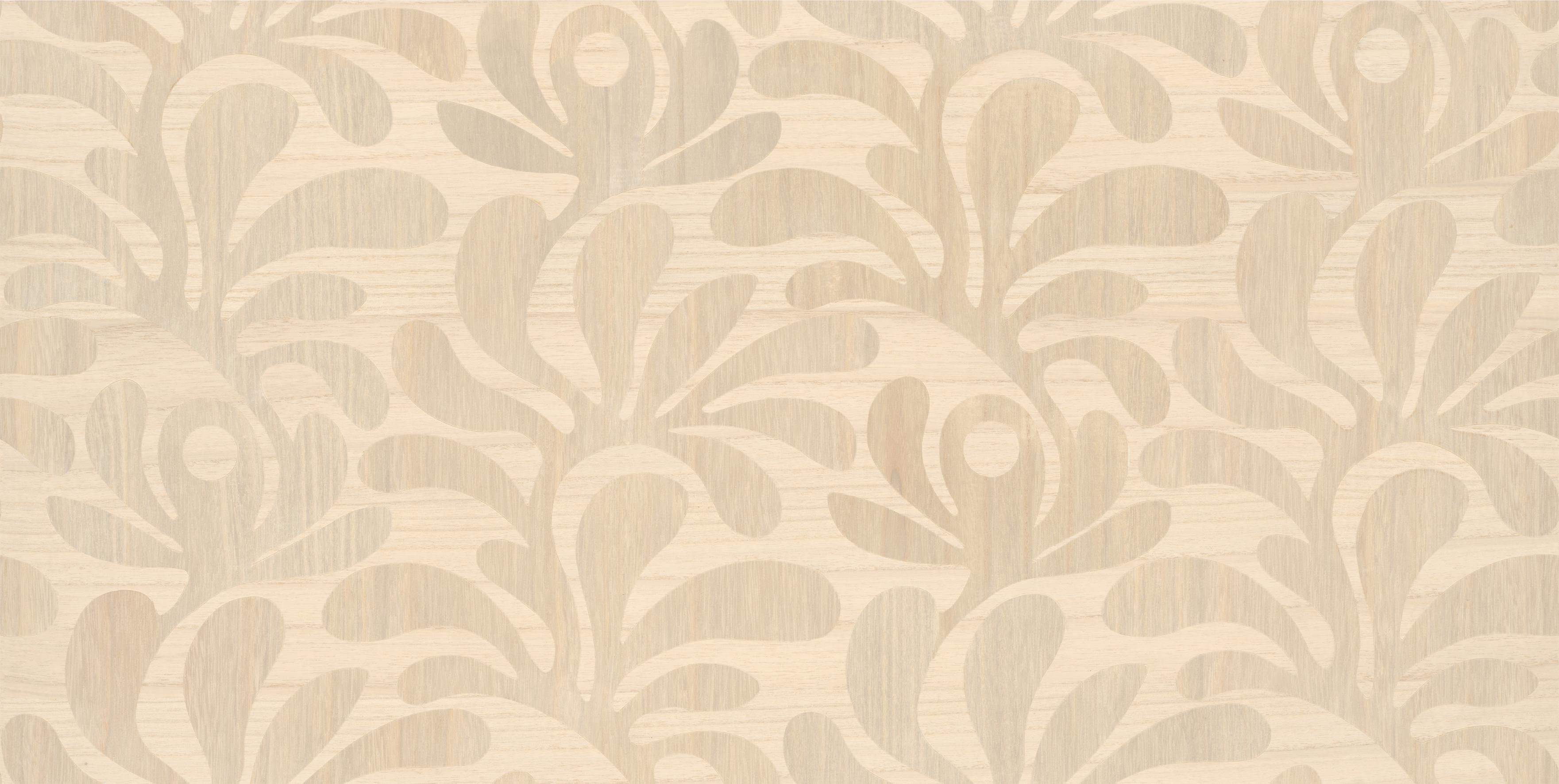 Tapeta z fornirowaným motivem rostlinných listů WOODBLOCK BEETLE FERN béžová
