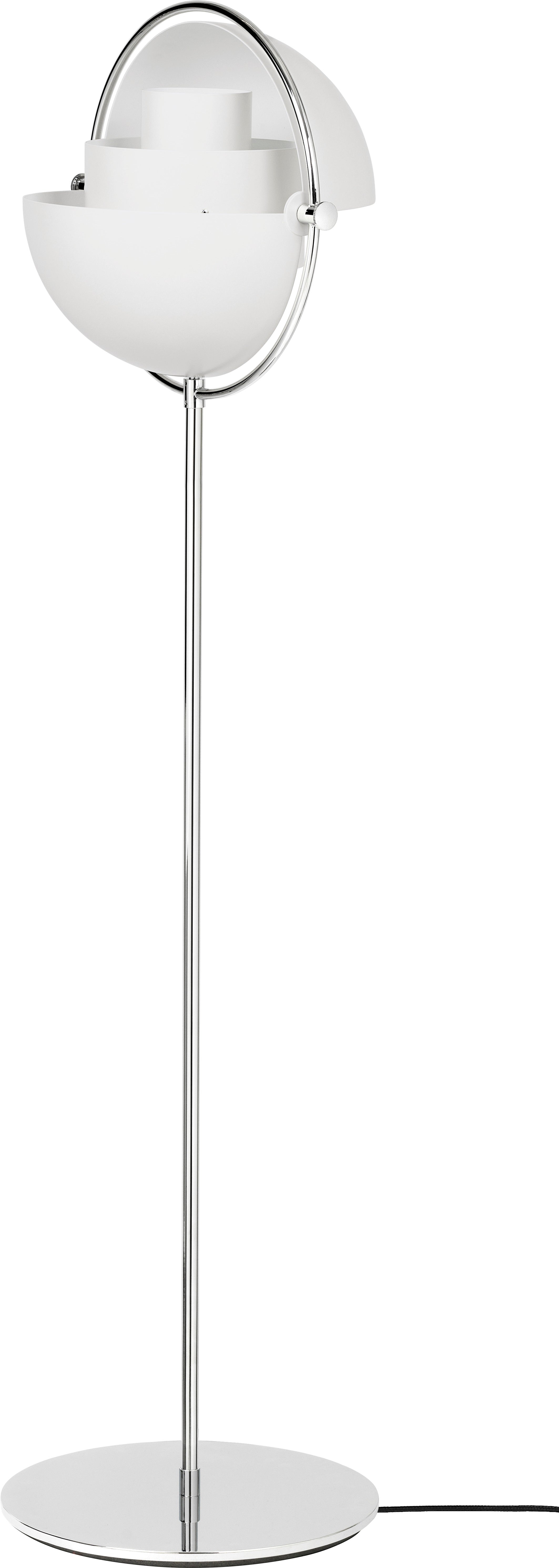 MULTI-LITE floor lamp in white with a chrome base