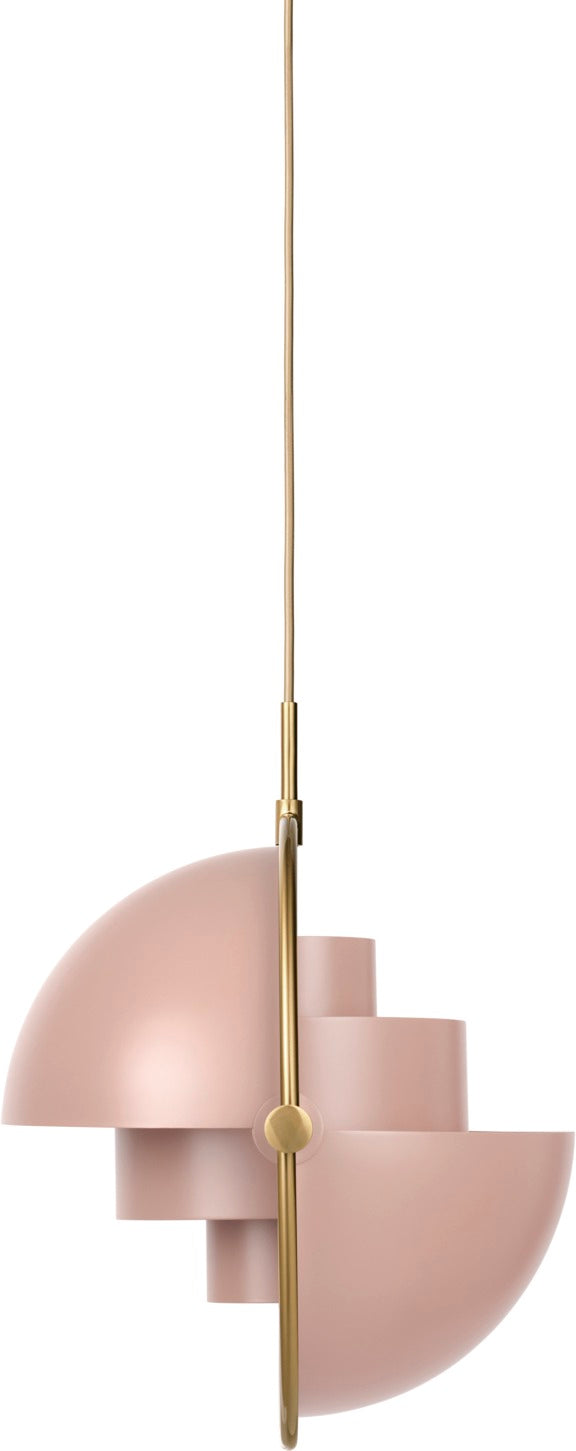 MULTI-LITE pink pendant lamp with brass
