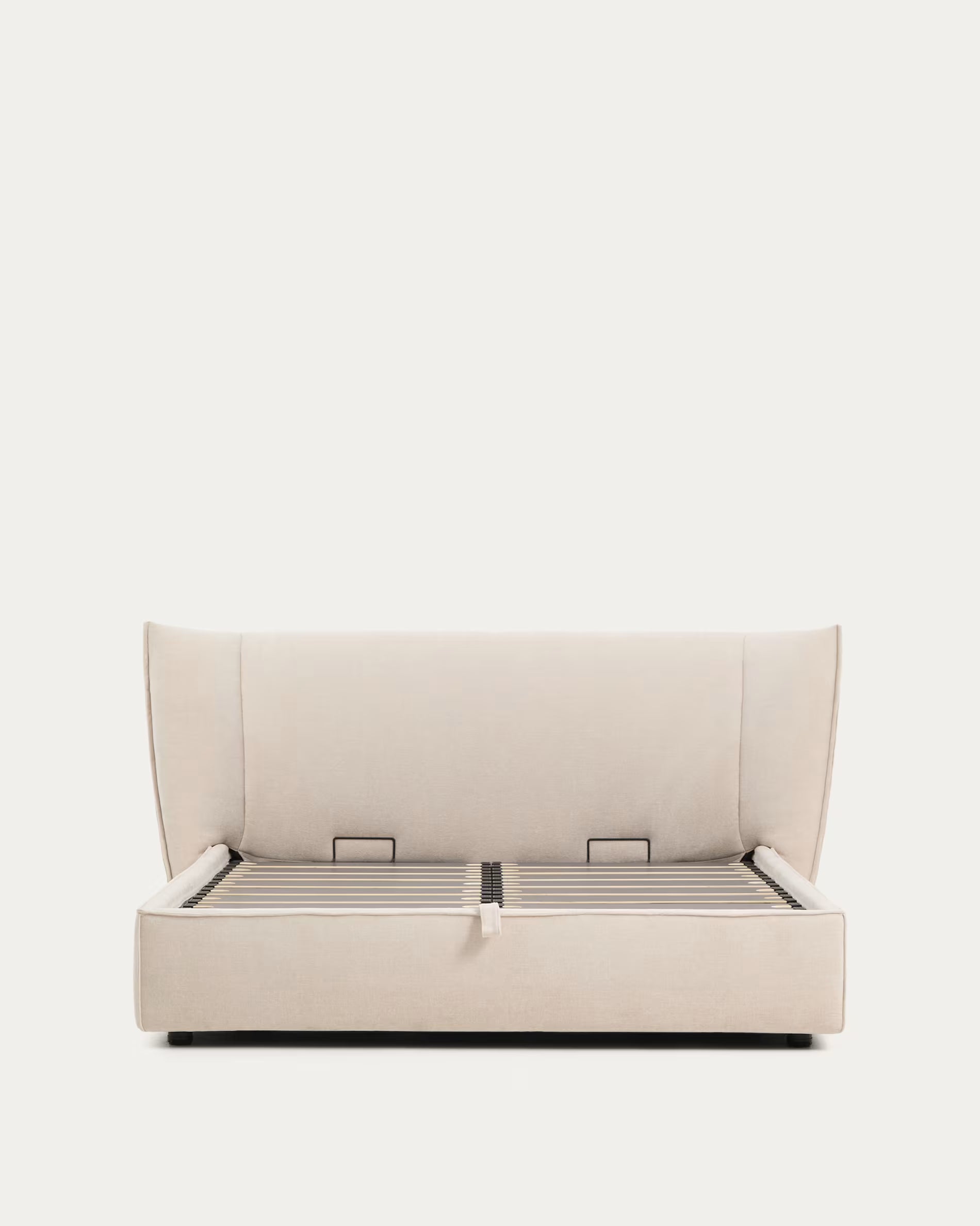 Postel s úložným prostorem ARVIAN béžový šenil