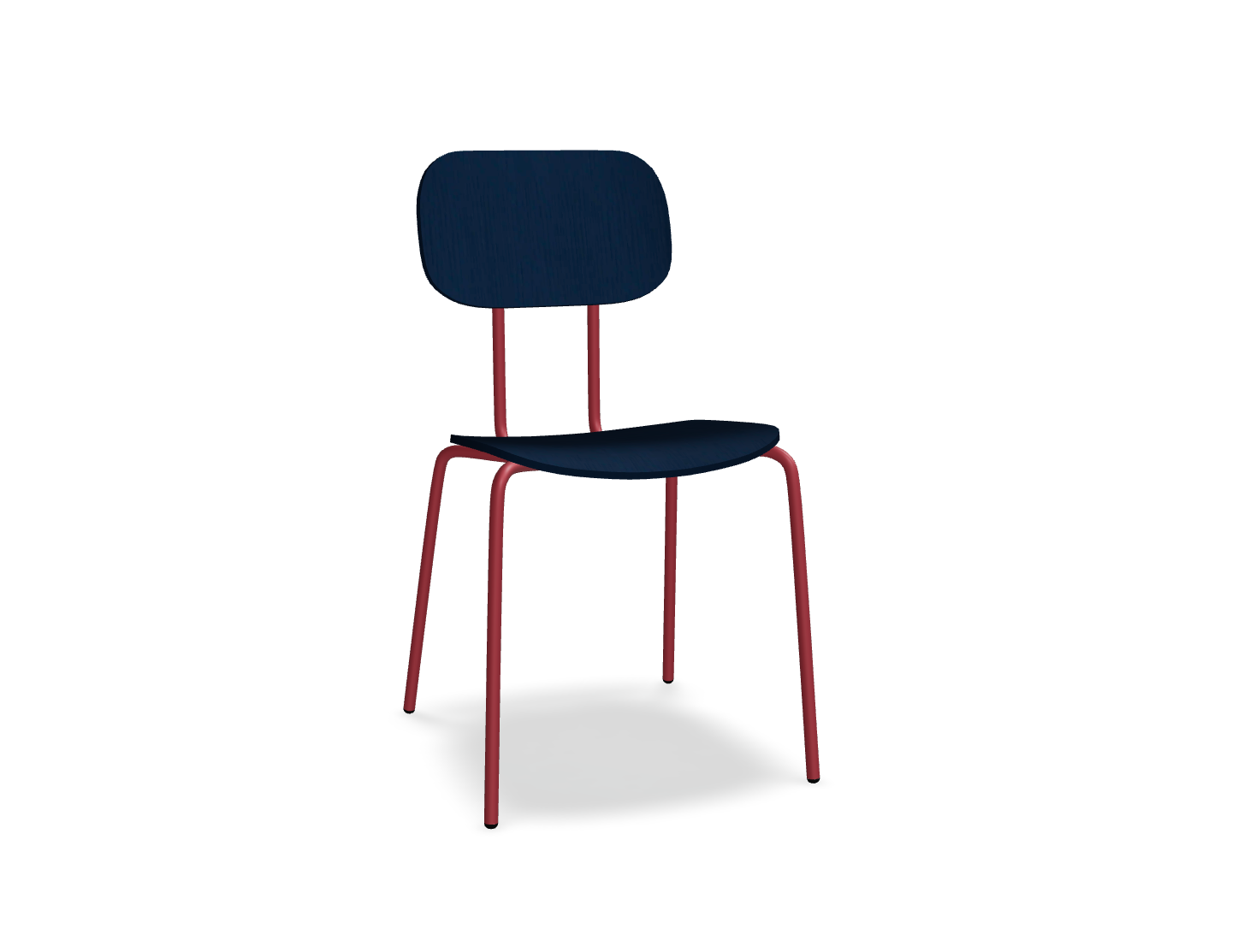Krzesło NEW SCHOOL czerwona podstawa – .mdd