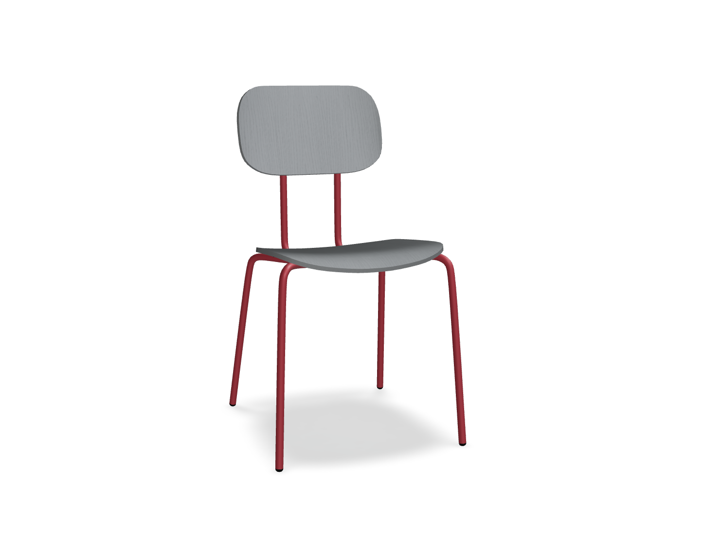 Krzesło NEW SCHOOL czerwona podstawa – .mdd